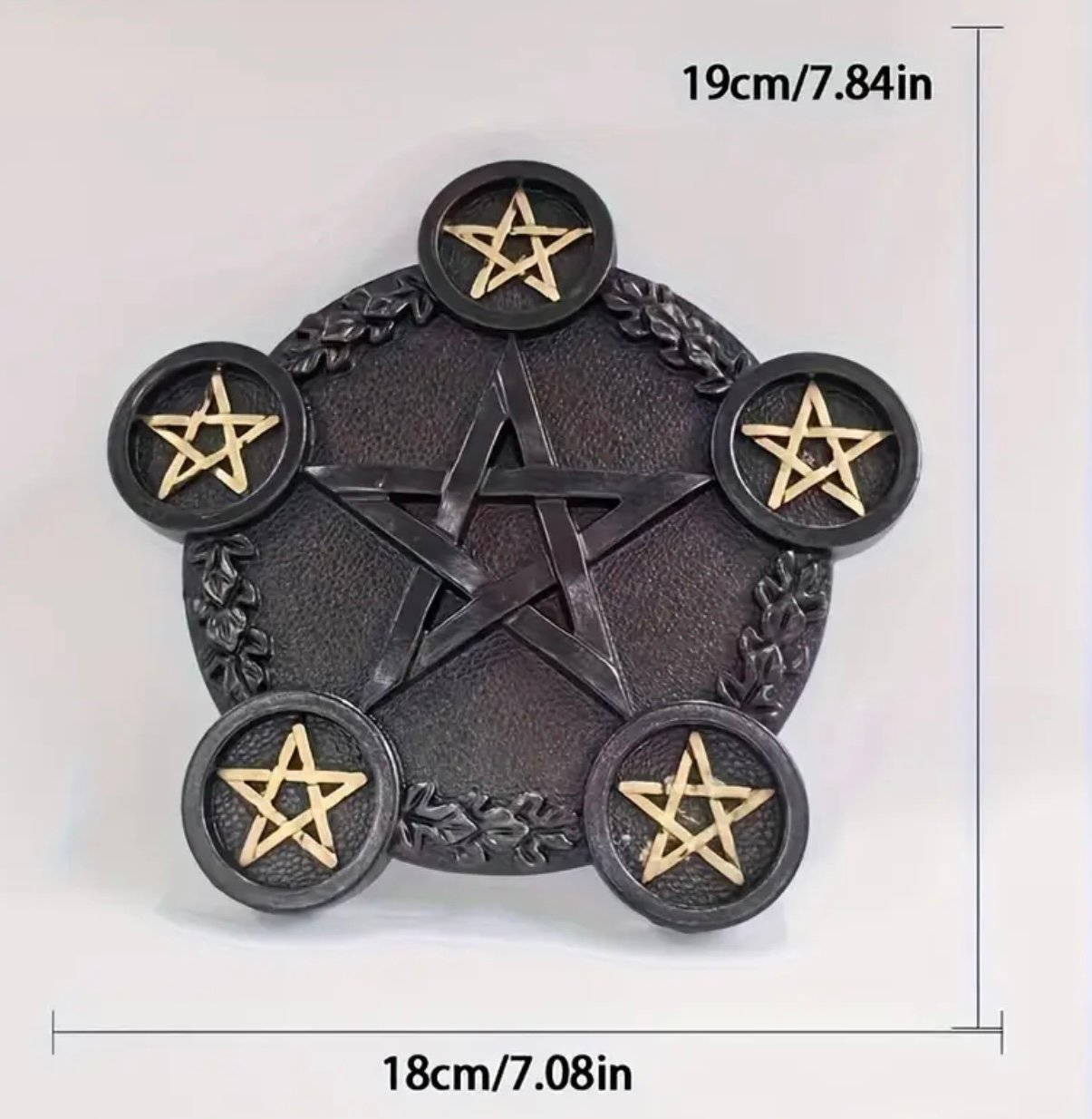 ‏Resin Pentagram Altar Plate – Mystical Star Tray, Home & Candle Décor طبق مذبح نجمة خماسية من الراتنج – زينة غامضة للمنزل والشمع product image (4)