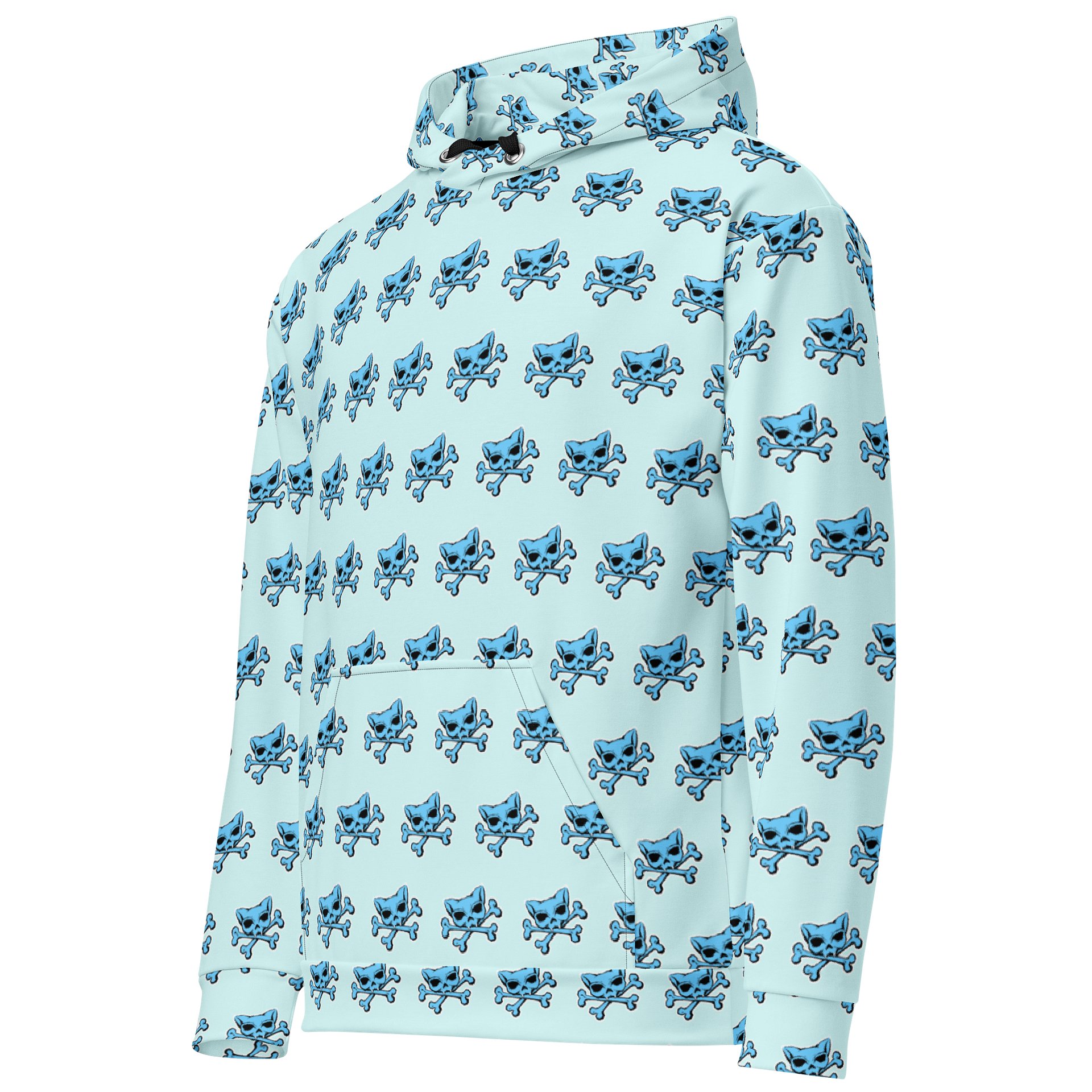 (Light Mode) Blue Kat Skull Hoodie product image (3)