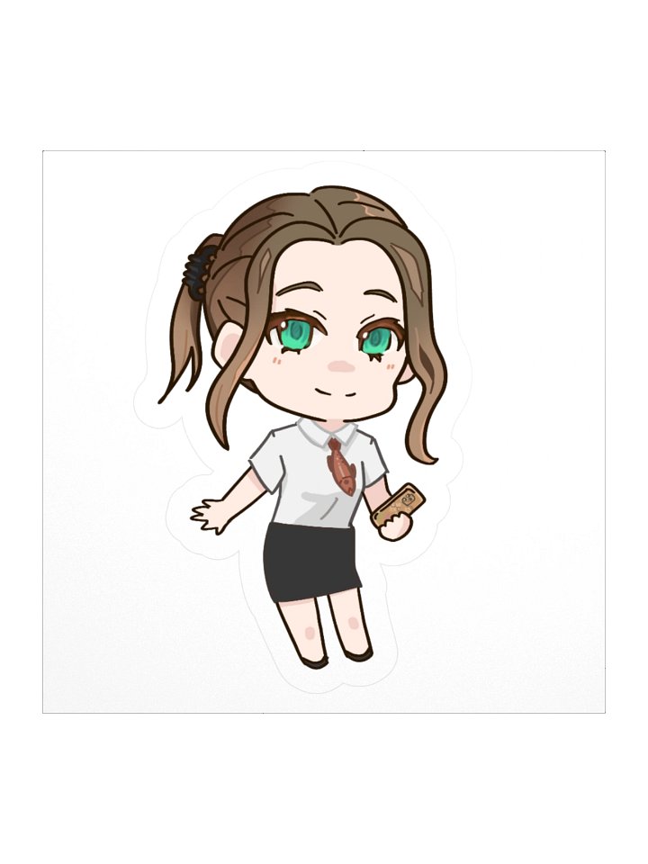 Carla Misstranslation Office Lady Chibi Kiss Cut Sticker product image (1)