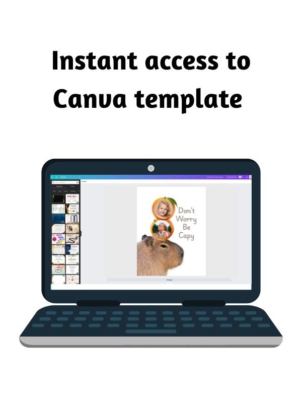 Capybara Balancing Oranges Custom Photo Canva Template product image (4)