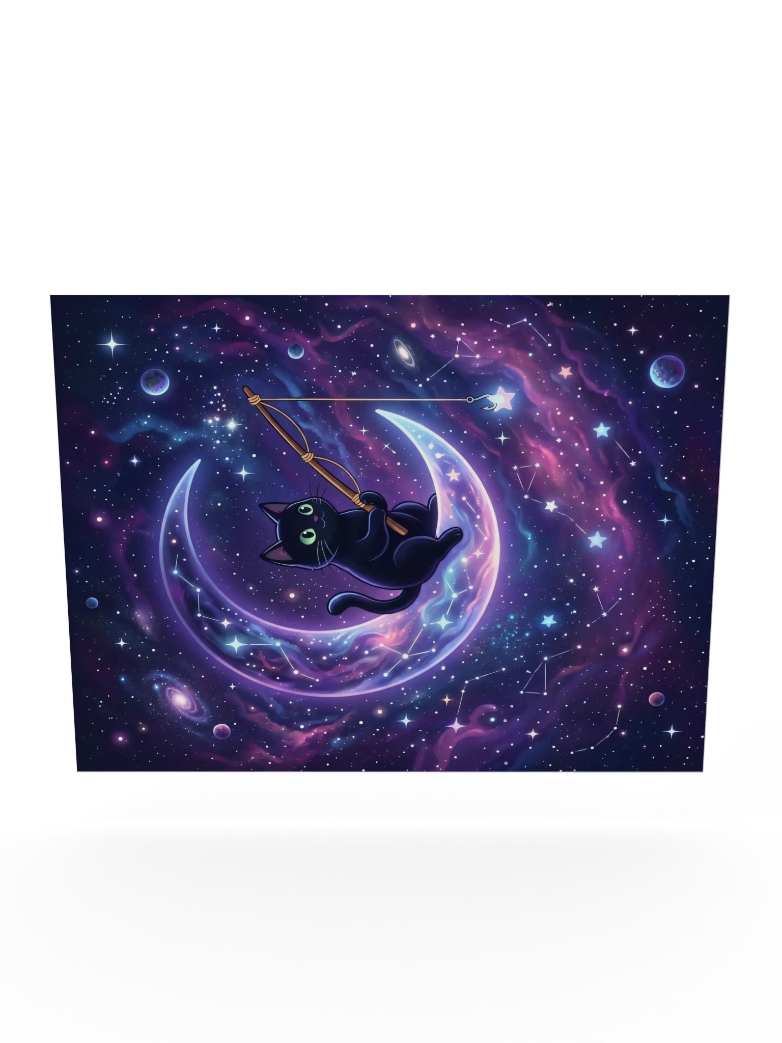 Moon Fishing Cat Poster product image (24)