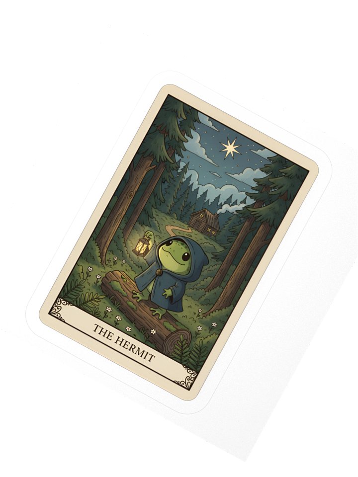 The Hermit - Tarotoads! - Kiss-cut Eco-friendly Premium Custom-made Vinyl Sticker Sheet product image (2)