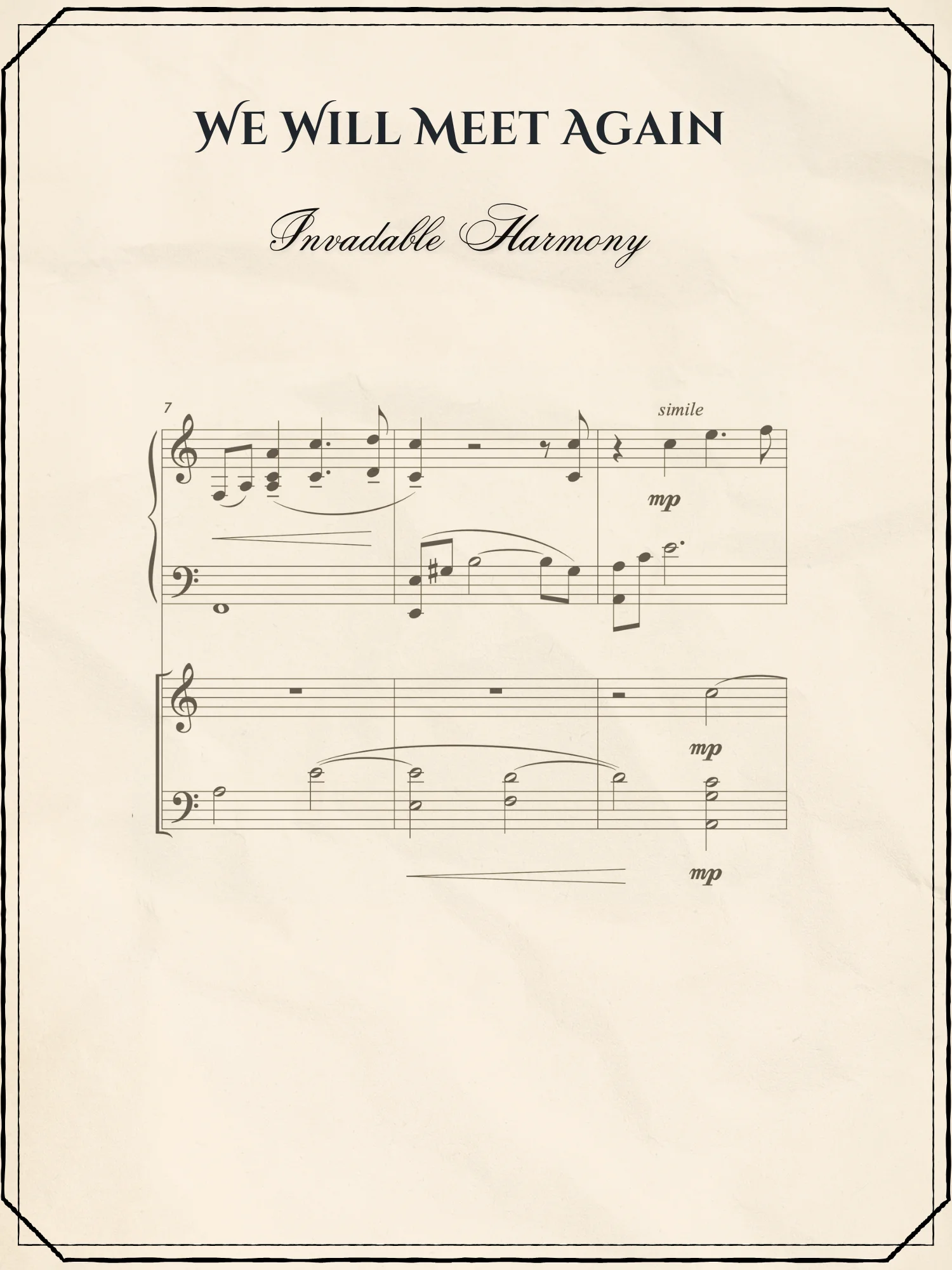 We Will Meet Again - Sheet Music | Invadable Harmony product image (1)