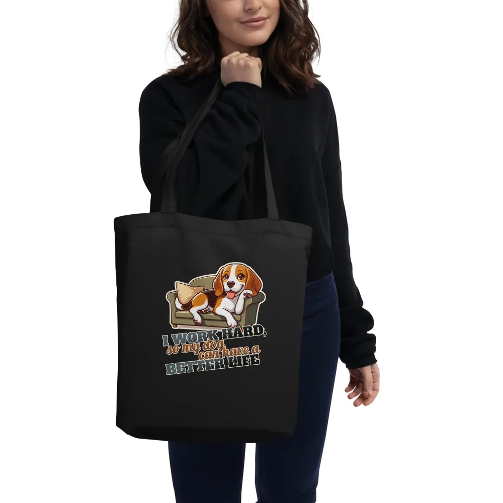 Work Hard - Beagle Sofa Tote Bag product image (2)