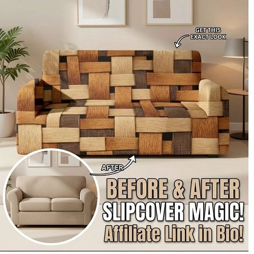 Revitalize your living room with this textured 3D geometric slipcover, featuring a striking woven mosaic of warm earth tones....