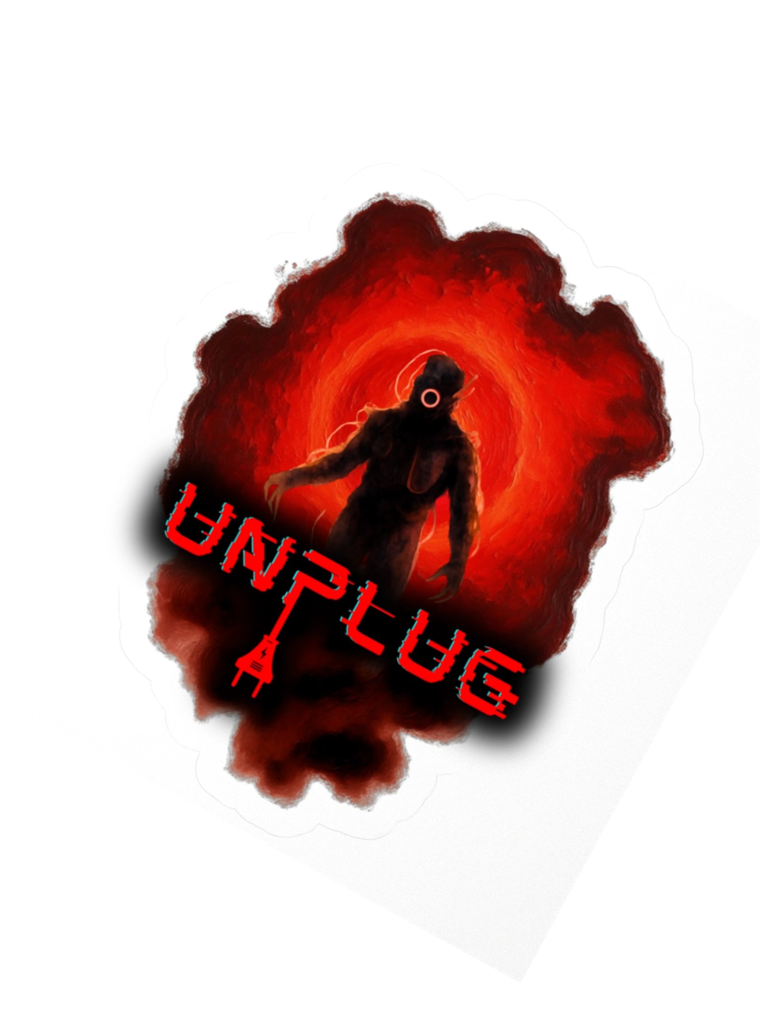 UNPLUG Orb Creature Silhouette Full size cut sticker product image (2)