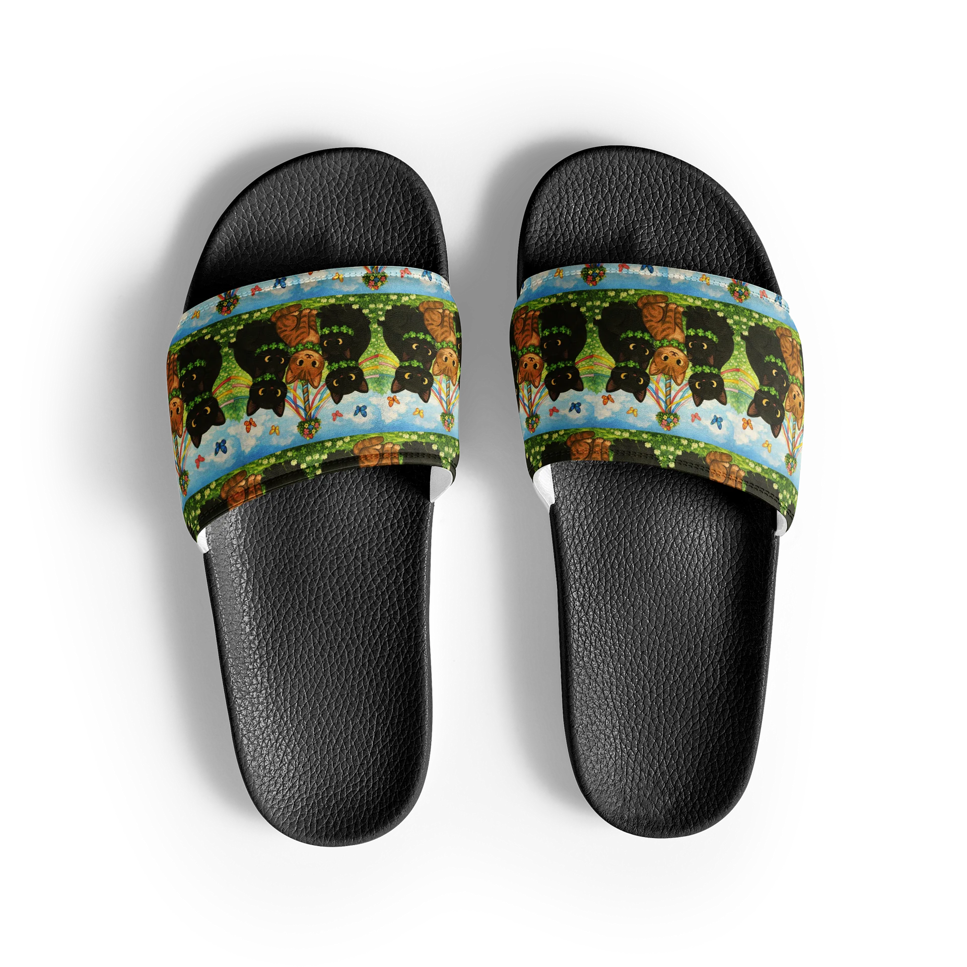 cat brigade spring Pattern Men's Slides product image (3)
