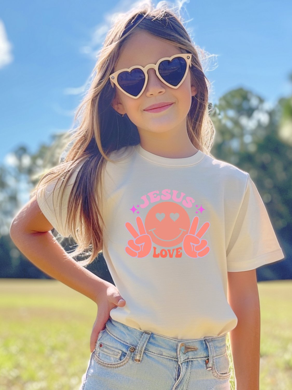 Jesus Love Peace Kids Tee product image (4)