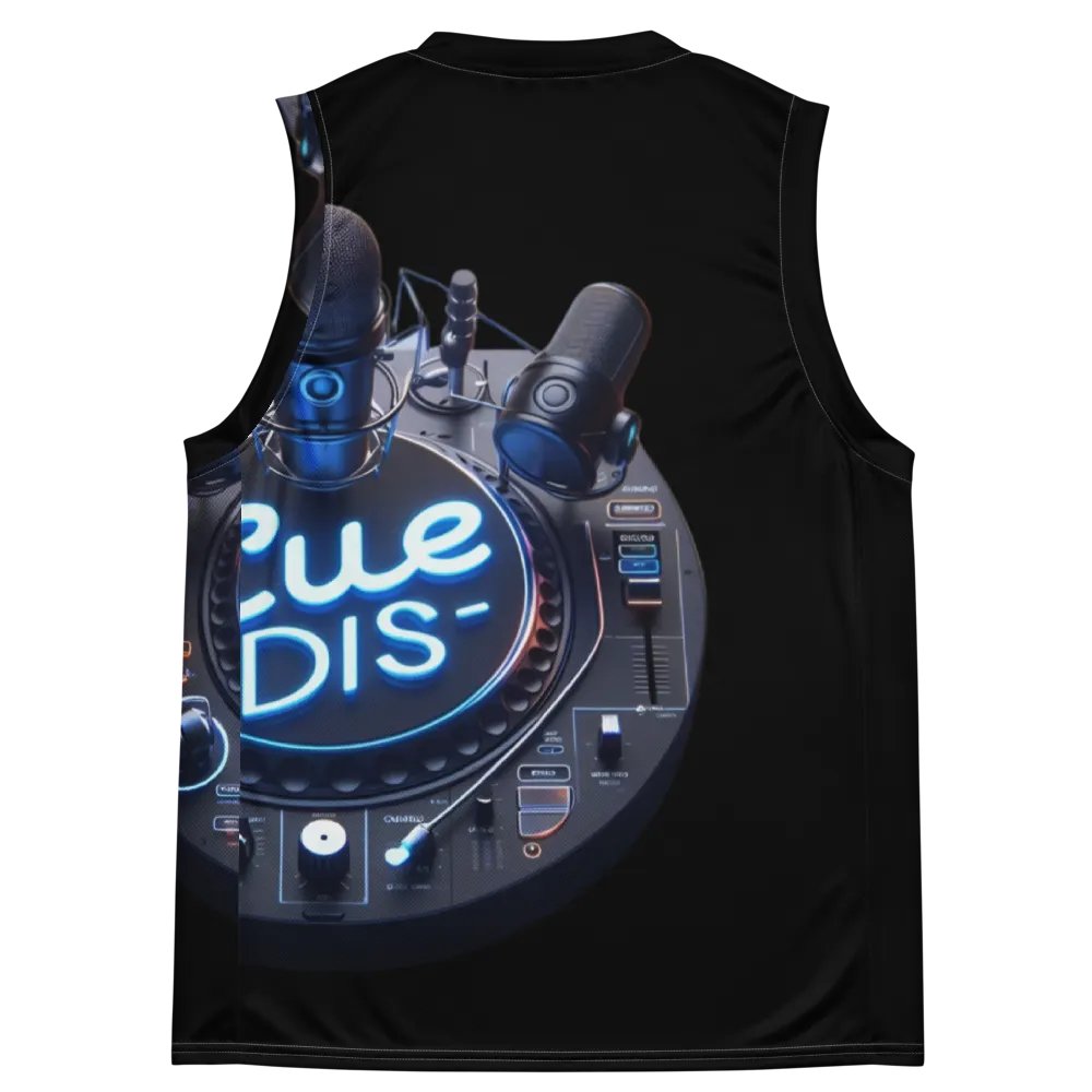 Neon Cue Dis DJ Unisex Basketball Jersey product image (4)