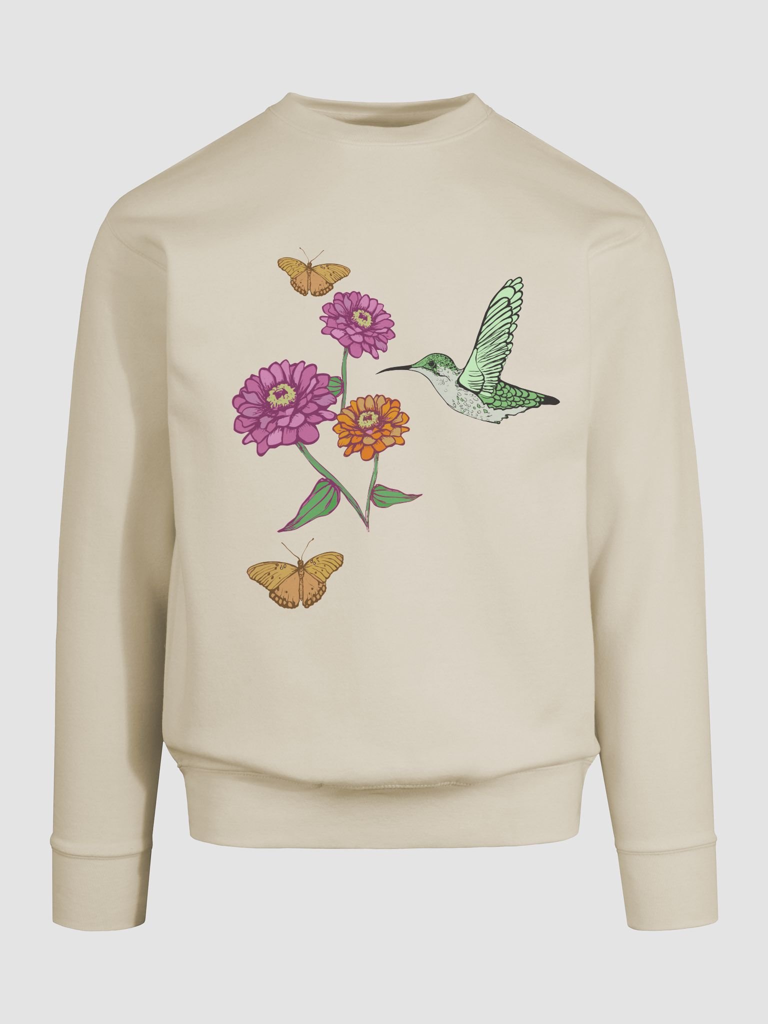 Hummingbird Butterfly Zinnia Sweatshirt product image (9)