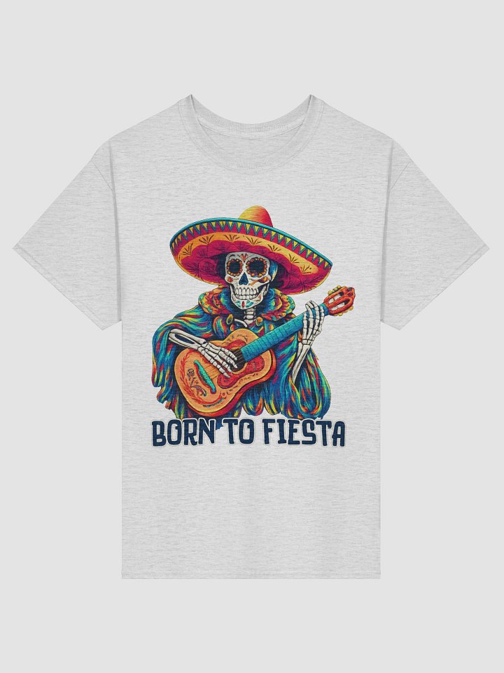 Born to Fiesta Shirt - Sugar Skull Skeleton Playing Guitar Cinco de Mayo Tee product image (2)