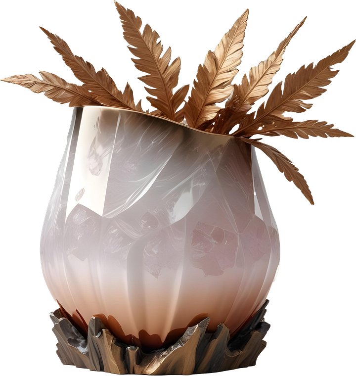 Romantic Elegance – Crystal Rose Vase PNG product image (1)