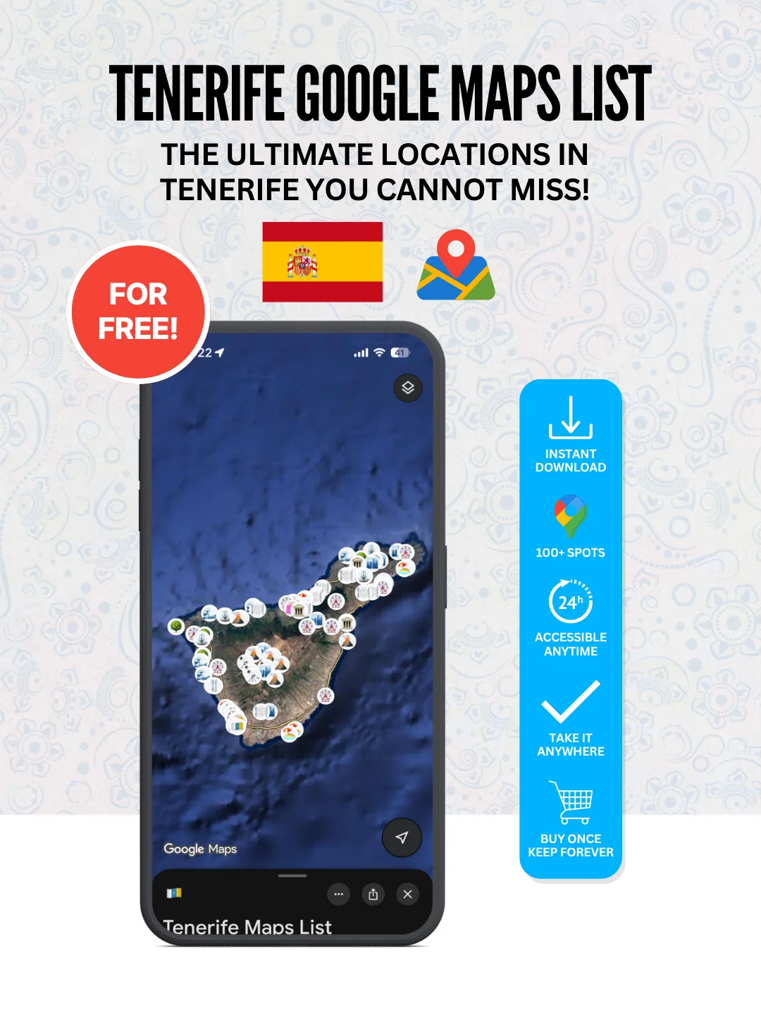 Tenerife Cheat Sheet + FREE Google Maps List (100+ LOCATIONS) product image (3)