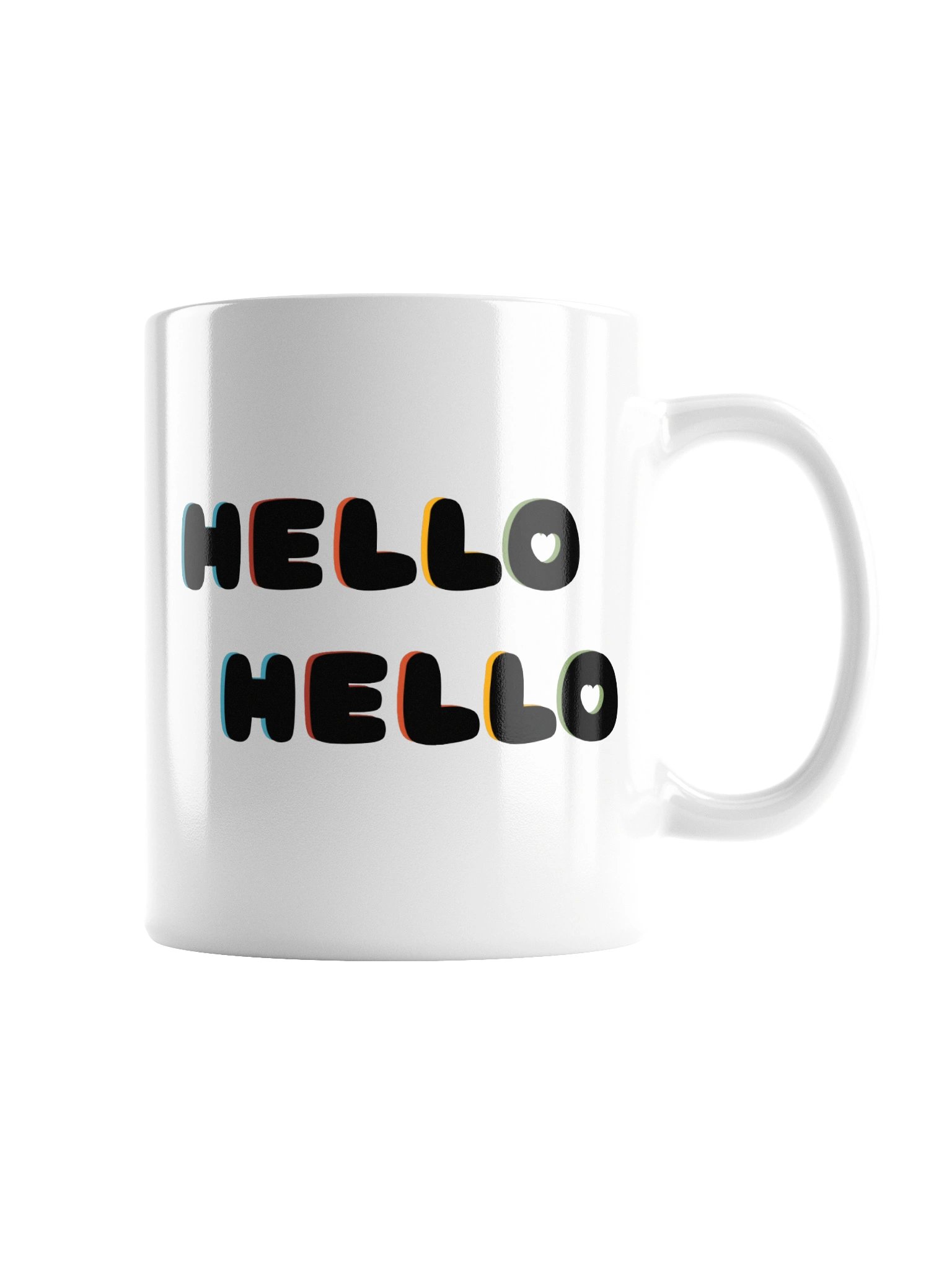 Hello Hello (Black Text) White Glossy Mug product image (3)