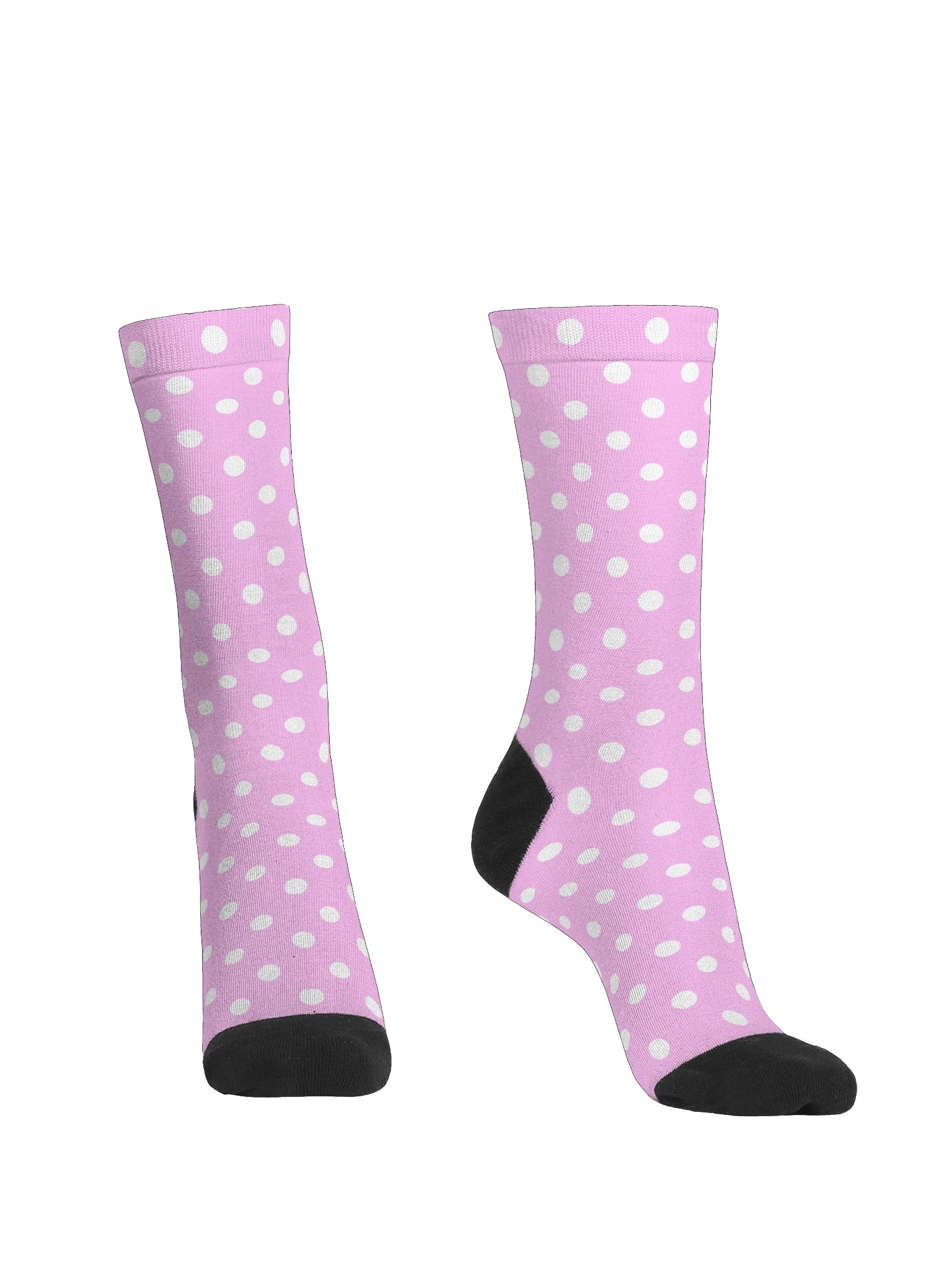 Pink and White Polka Dot Eco Friendly Crew Socks product image (2)