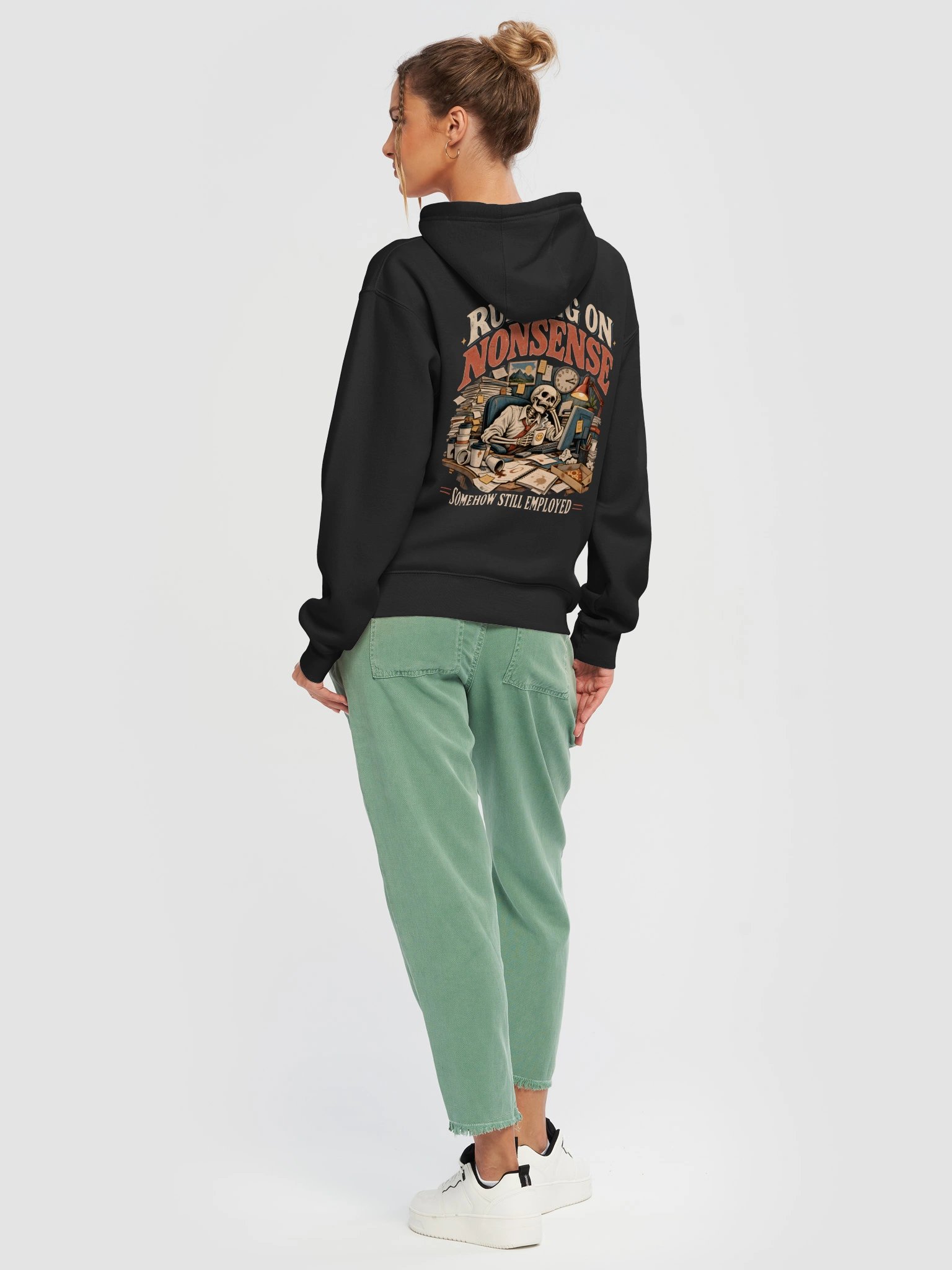 Not Dead Yet Hoodie 💀 Running on Nonsense Skeleton Sweatshirt product image (47)