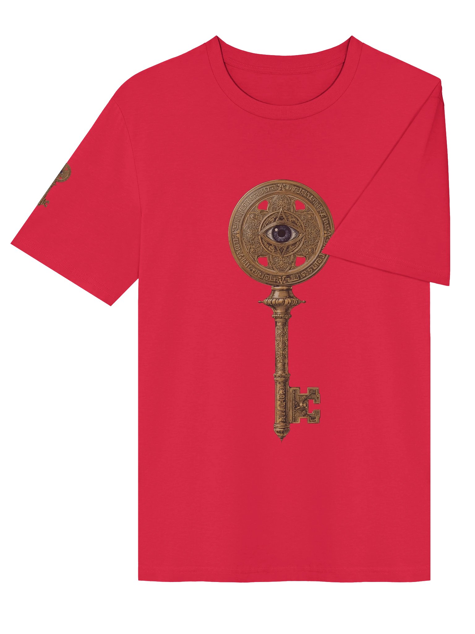 The Gatekeeper’s Key – Red Active Sigil Edition (Front + Right Sleeve Print) product image (4)