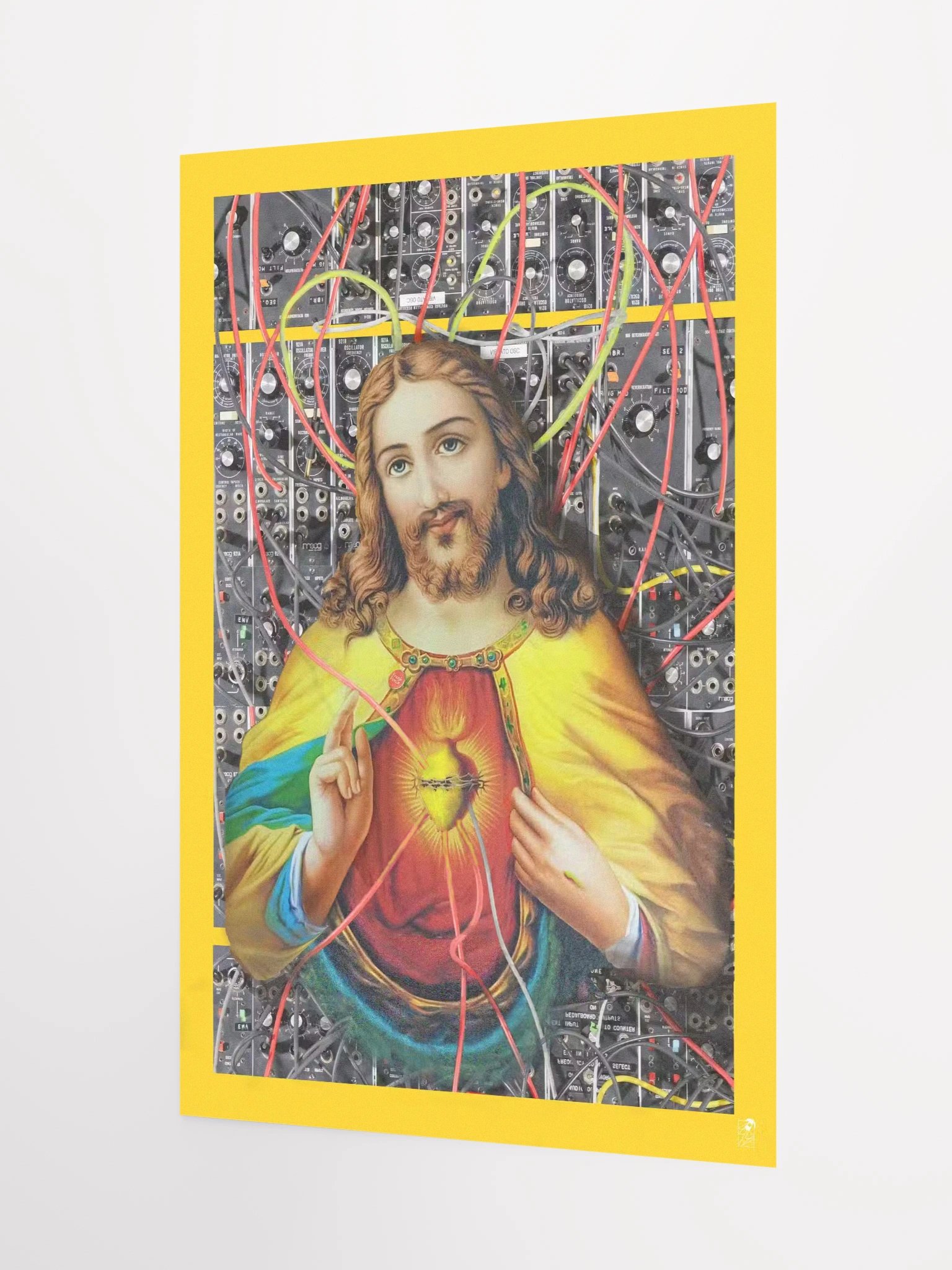 Jesus Christ Sacred MOOg by Frank Fonik , Techno EDM Matte Paper Poster product image (3)
