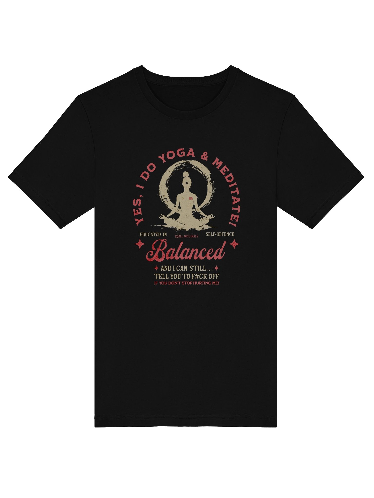 Yes I Do Yoga and Meditate_Self-Defence Bella R3CVR.i Unisex T-shirt_EQALL® Originals_Pink / Beige product image (30)