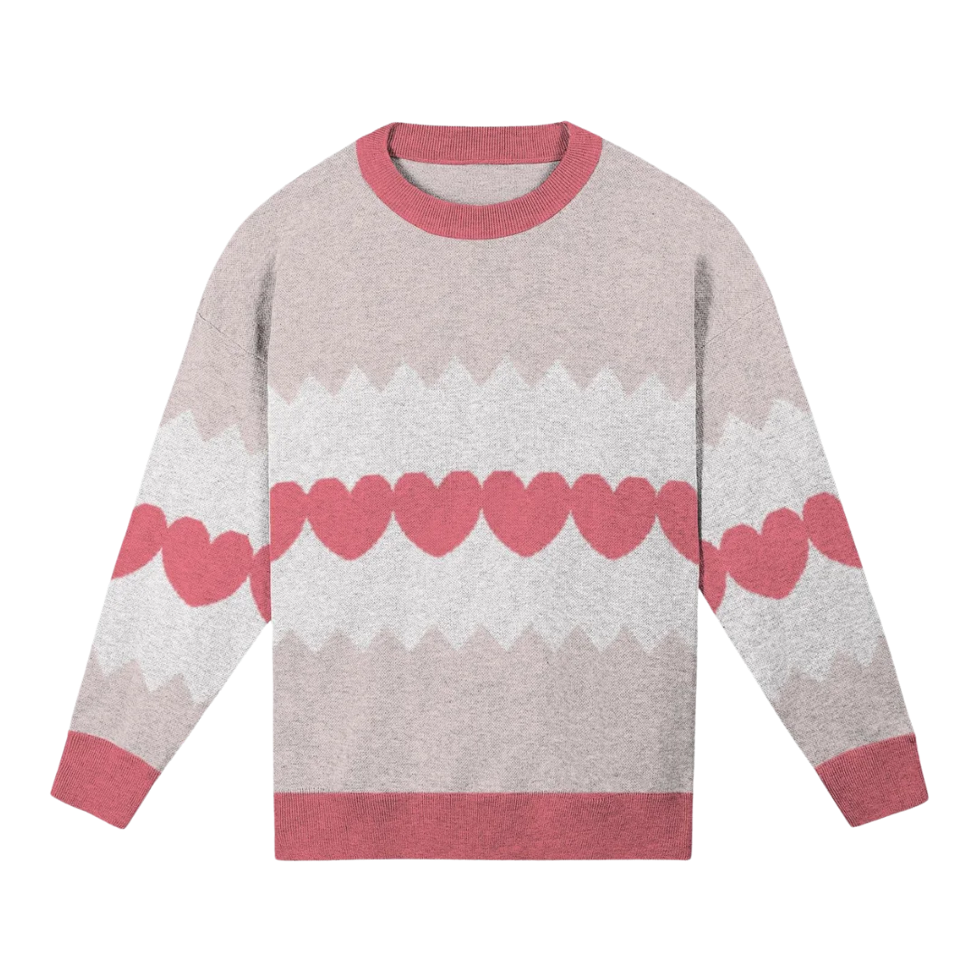 Line of Hearts Knitted Relaxed Sweater product image (1)