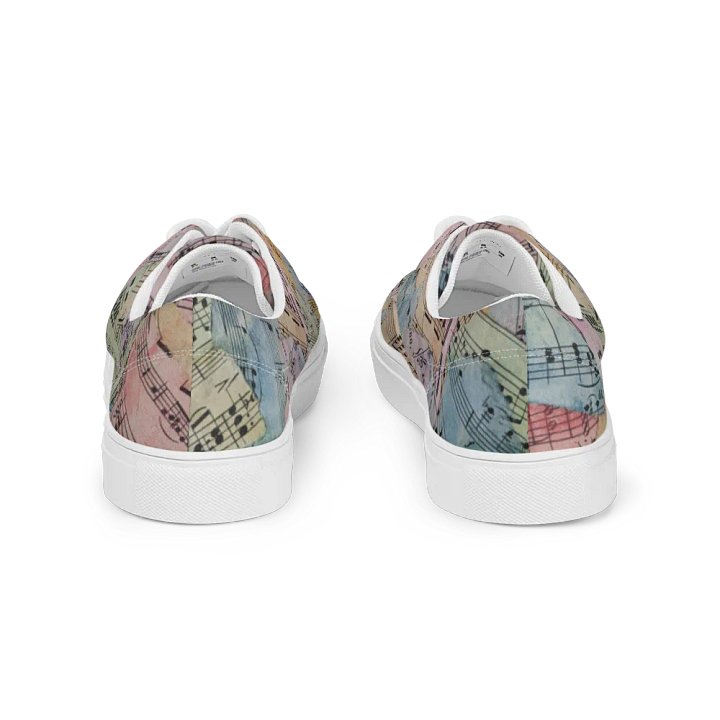 Colorful Sheet Music Collage Women's Lace-Up Canvas Shoes product image (2)