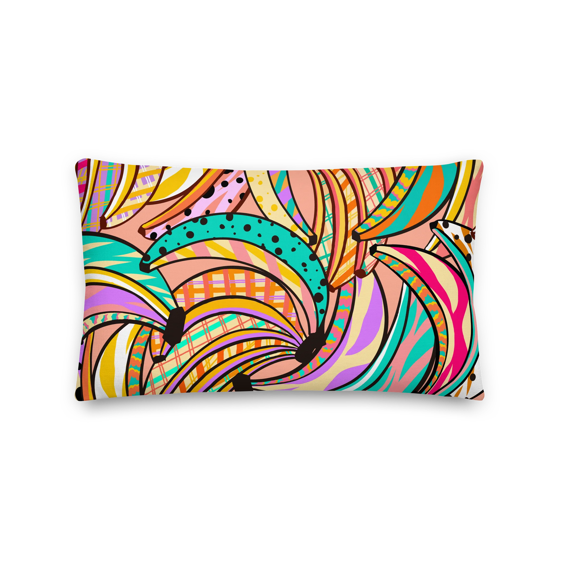 Colorful Tropical Banana Throw Pillow | Modern Abstract Fruit Decor Cushion product image (2)