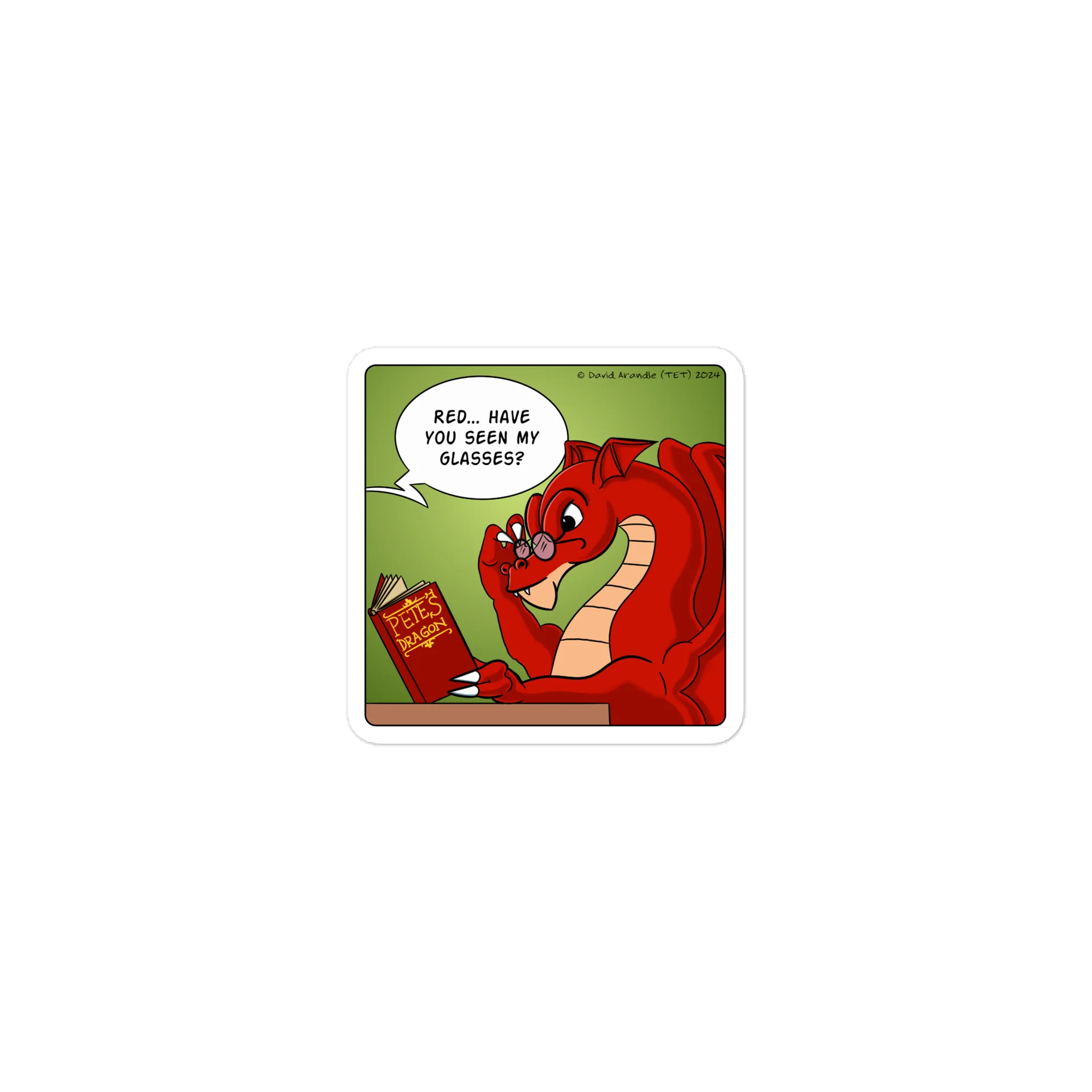 Whimsical Resident Dragon TET's Glasses Die-Cut Stickers product image (1)