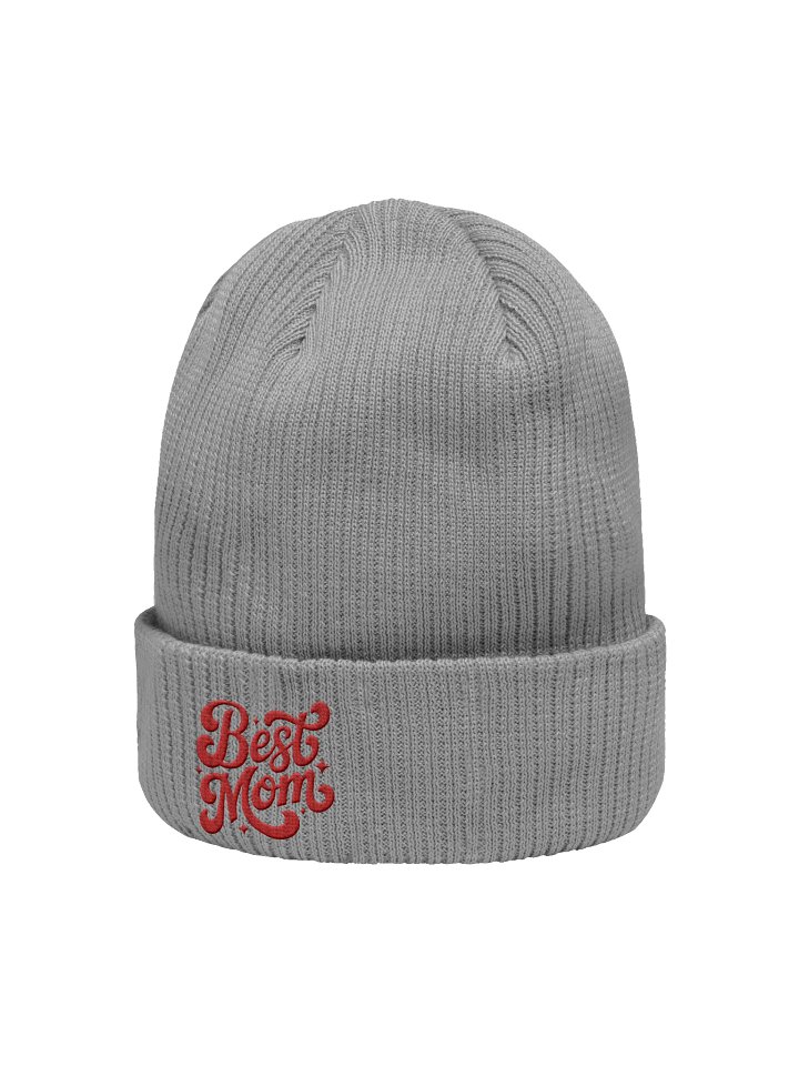 Best Mom Red Script Beanie — Atlantis Organic Ribbed product image (8)