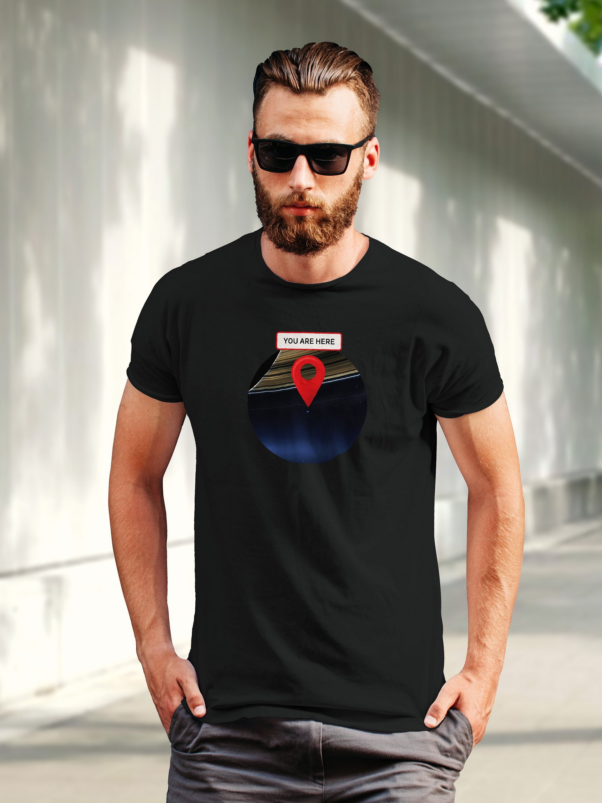 You are here: Pale Blue Dot, NASA Cassini, Saturn — Short-Sleeve Unisex T-Shirt, Space T-Shirt product image (1)