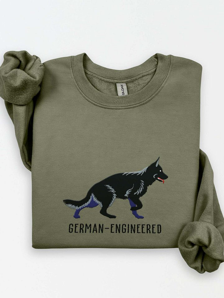 German-Engineered Sweatshirt (Embroidered) of a German Shepherd(Black) product image (1)
