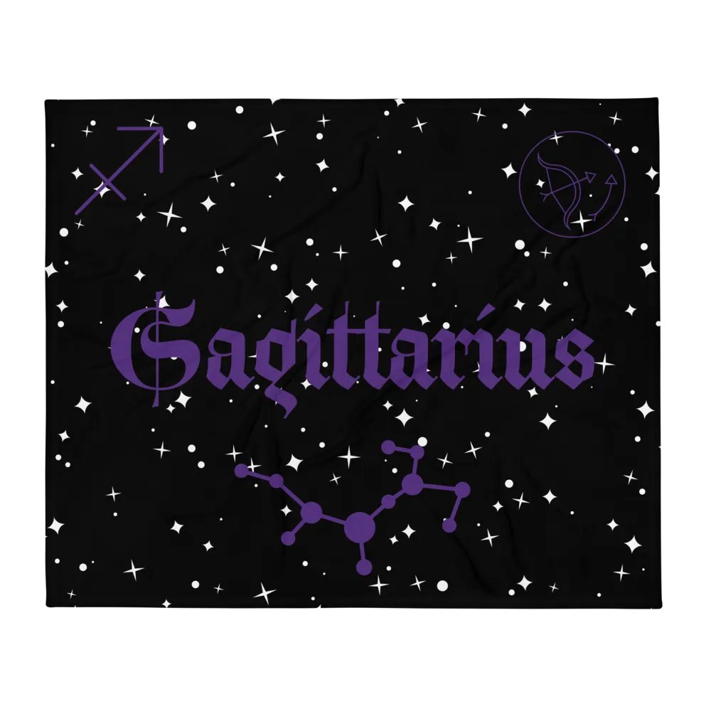 Starry Sagittarius Constellation Throw Blanket product image (2)