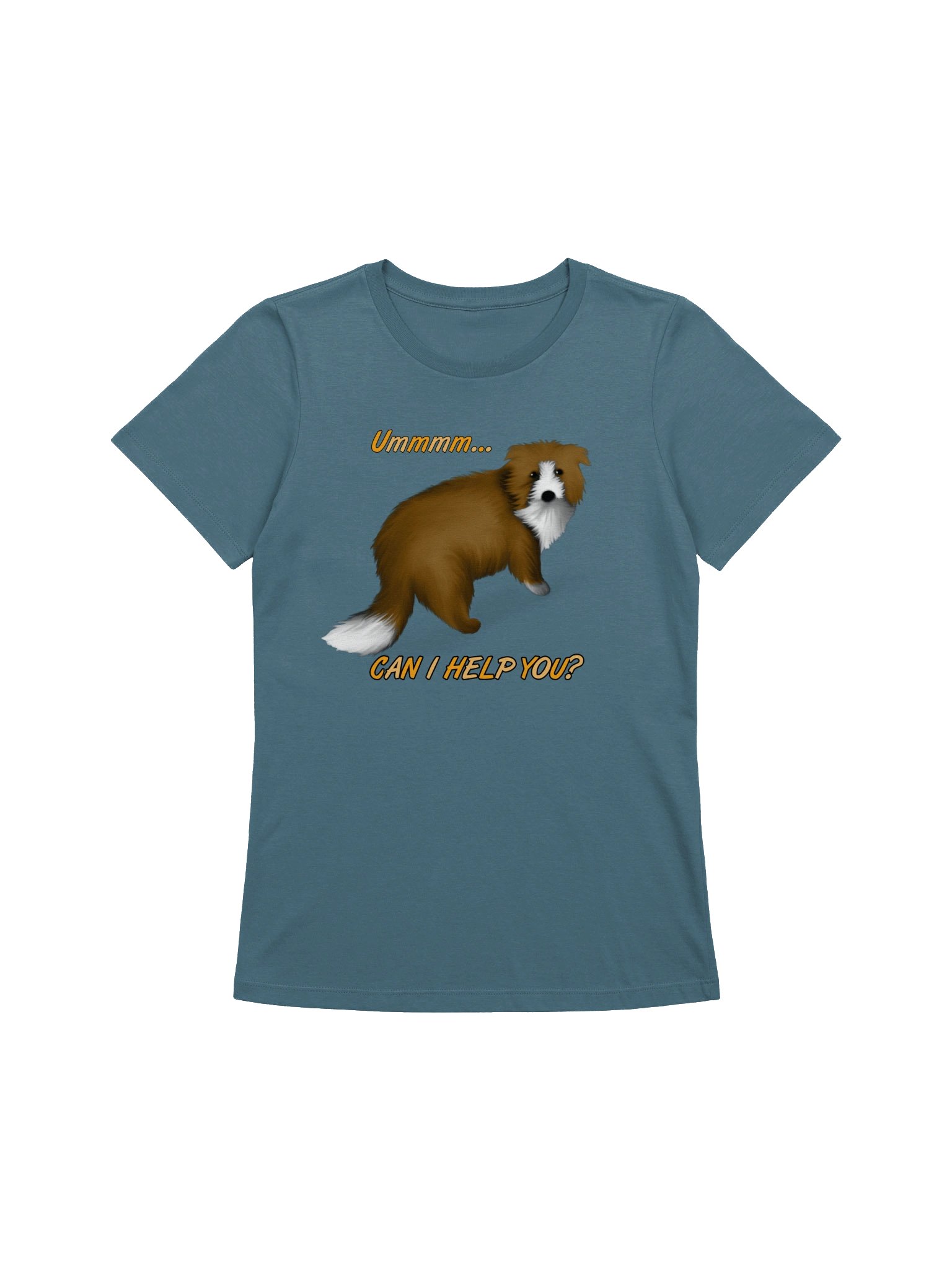 Dog "Ummm... Can I Help You?" T-Shirt. Women's Bella+Canvas Supersoft Relaxed-fit T-Shirt product image (1)