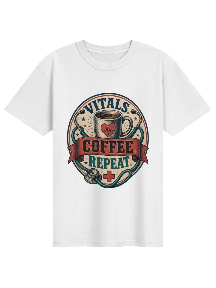 Vitals Coffee Repeat Vintage Nurse T-Shirt – Retro Nursing Shirt, Nurse Gift product image (1)