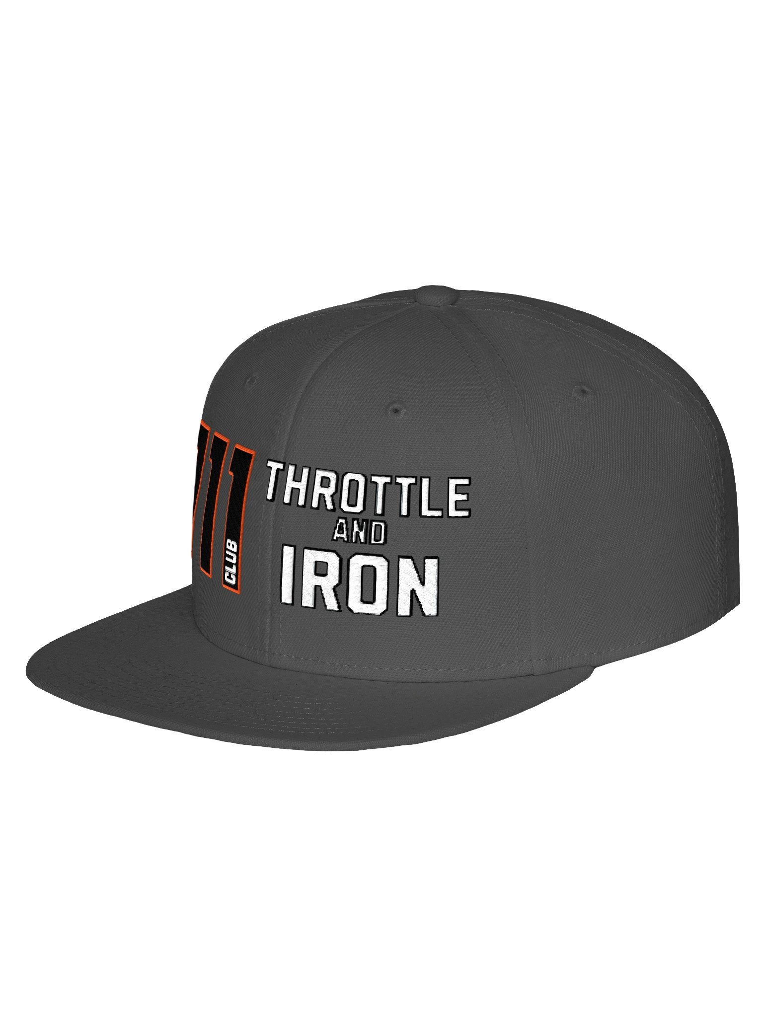 111 Club Throttle & Iron Snapback Cap — Orange Outline Edition product image (2)