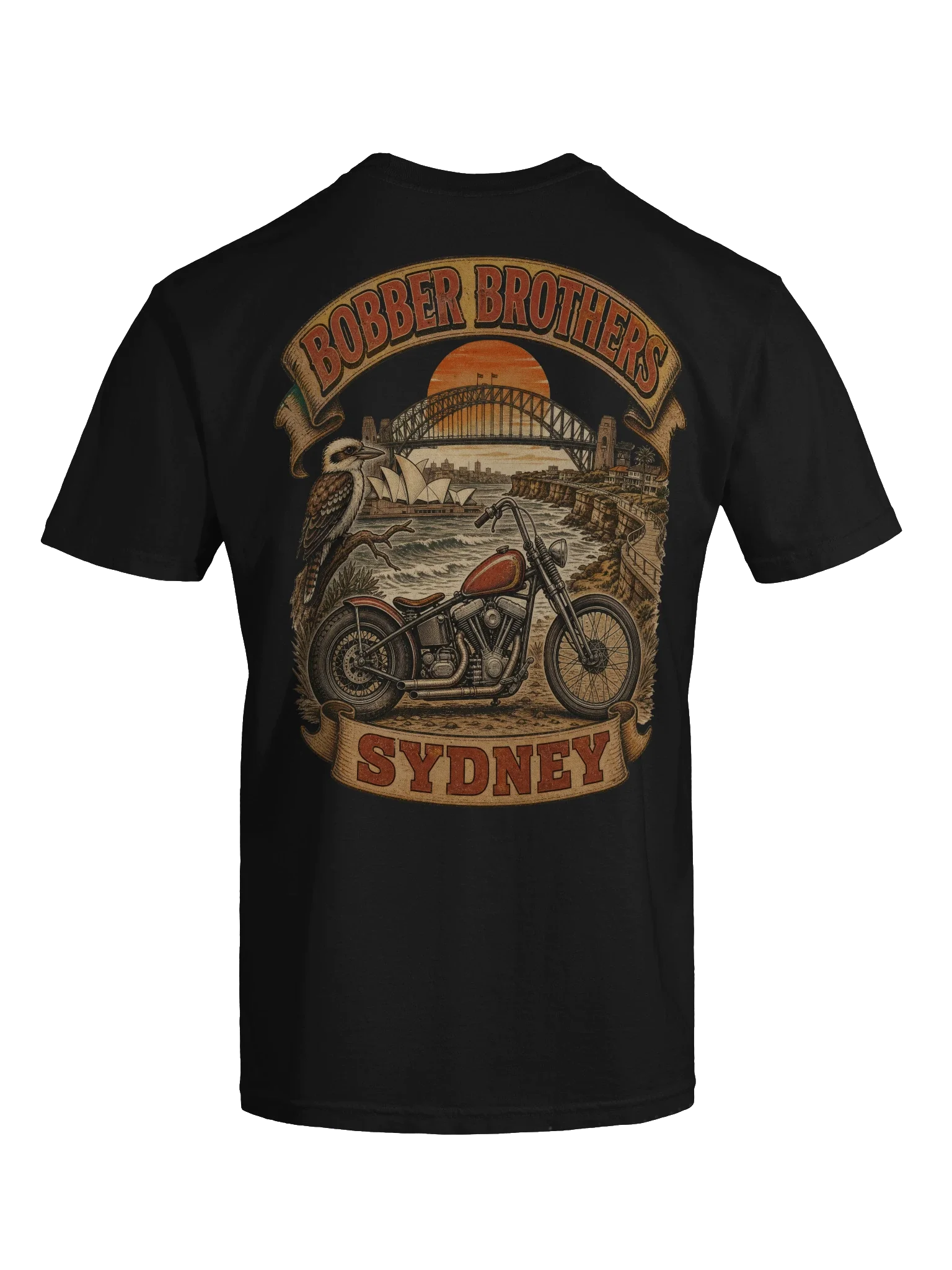 Sydney motorcycle t-shirt design by Bobber Brothers