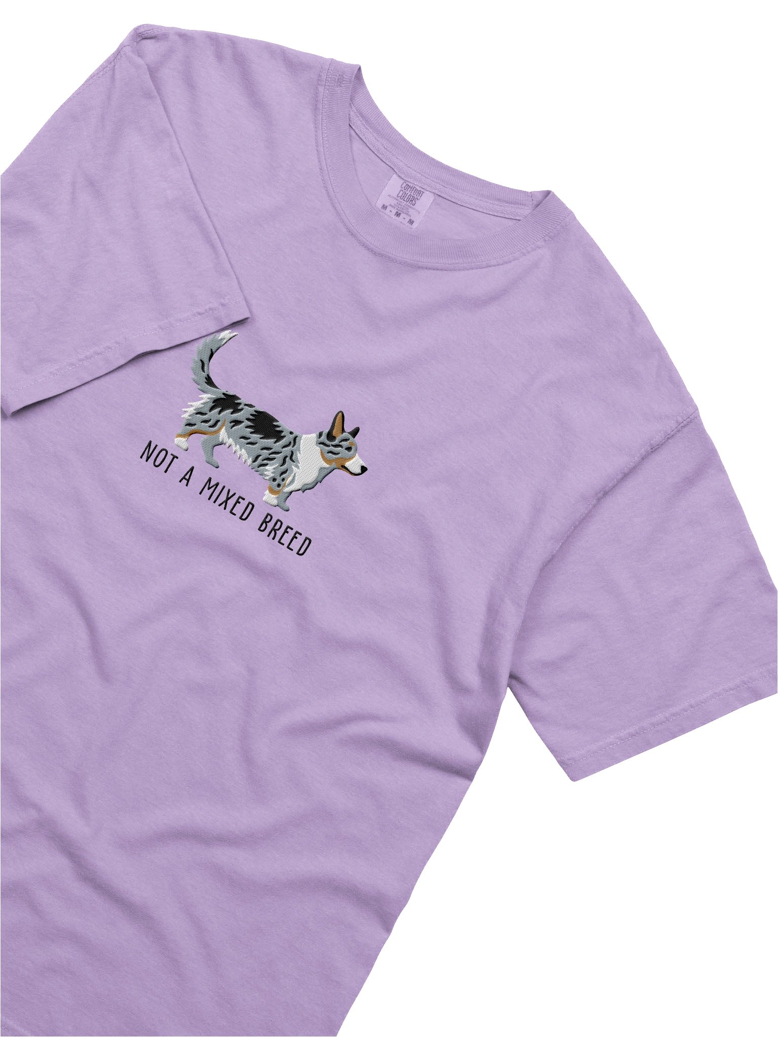 Not a Mixed Breed T-Shirt(Embroidered) of a Cardigan Welsh Corgi(Blue Merle Tricolor) product image (8)