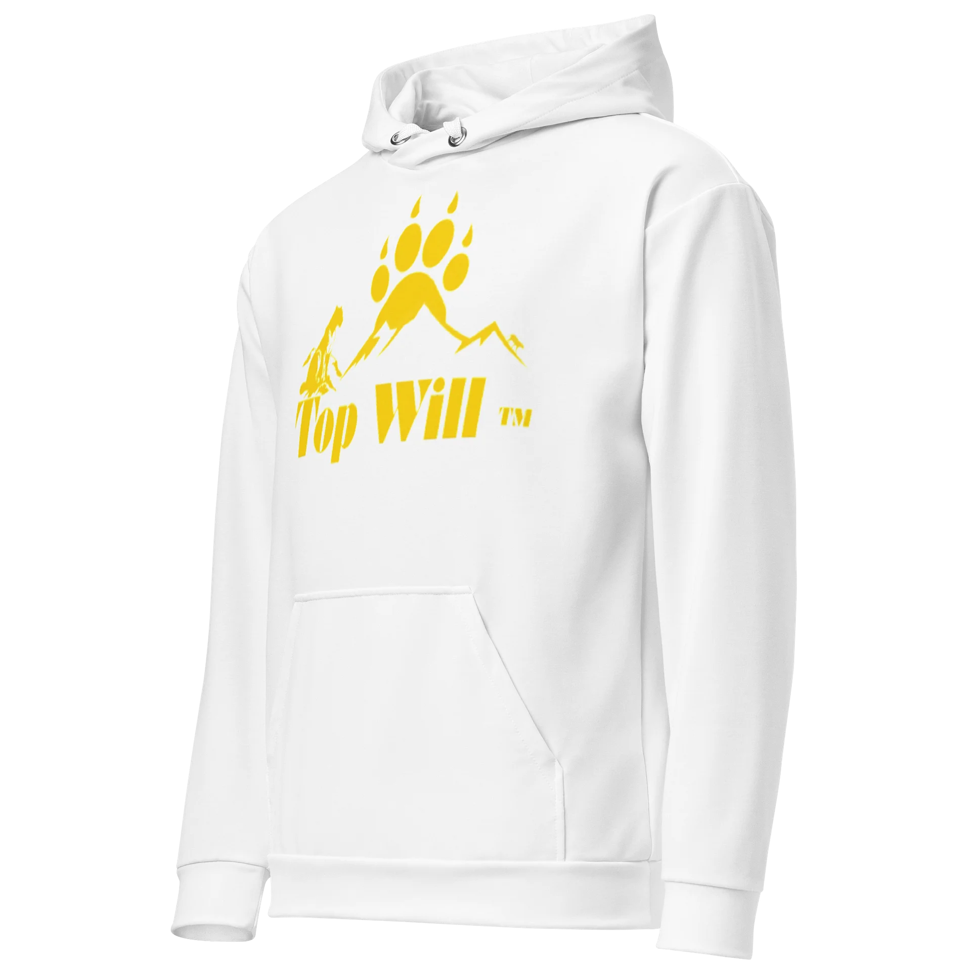 Top Will ™ Unisex White & Yellow Cotton Hoodie product image (3)