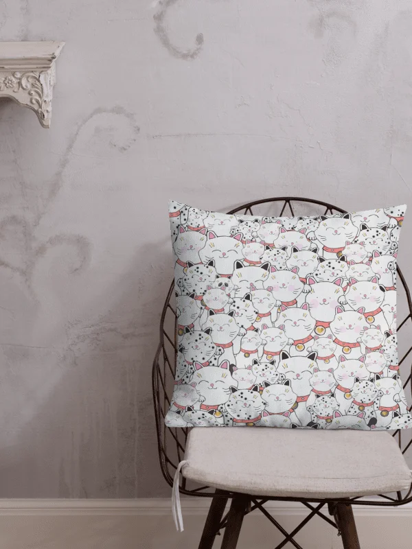 find the panda. Whimsical White Cats with Panda All-Over Print Pillow product image (5)