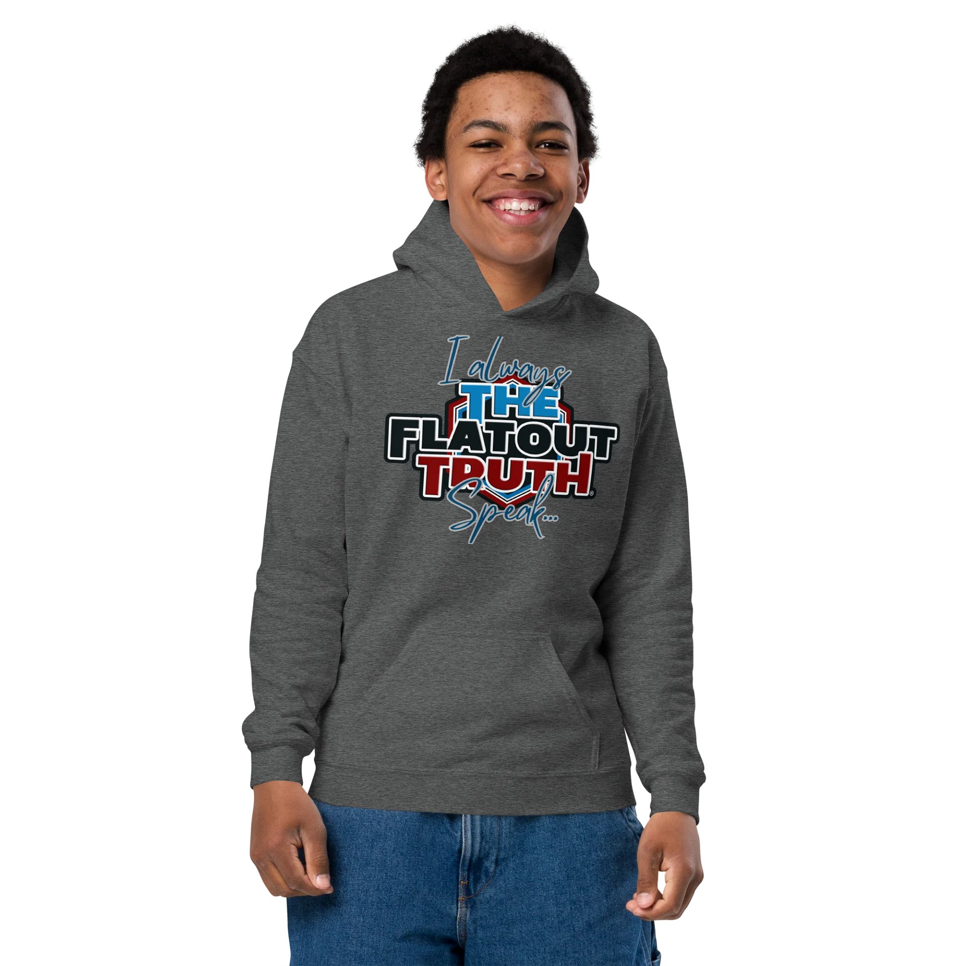 TFOT "I always Speak" Bold Red Hex Logo Youth Hoodie product image (22)