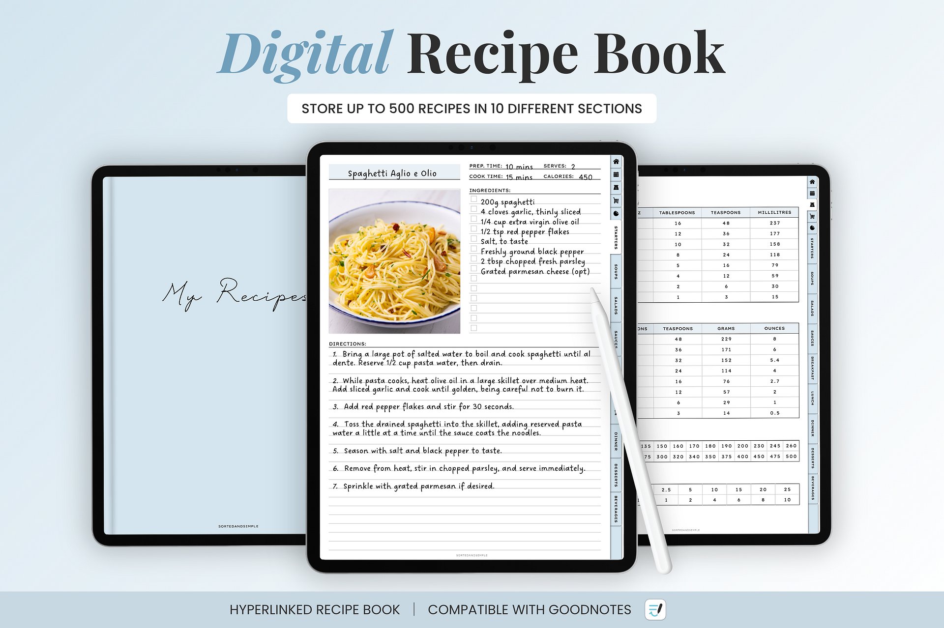 Digital Recipe Book - Blue product image (1)