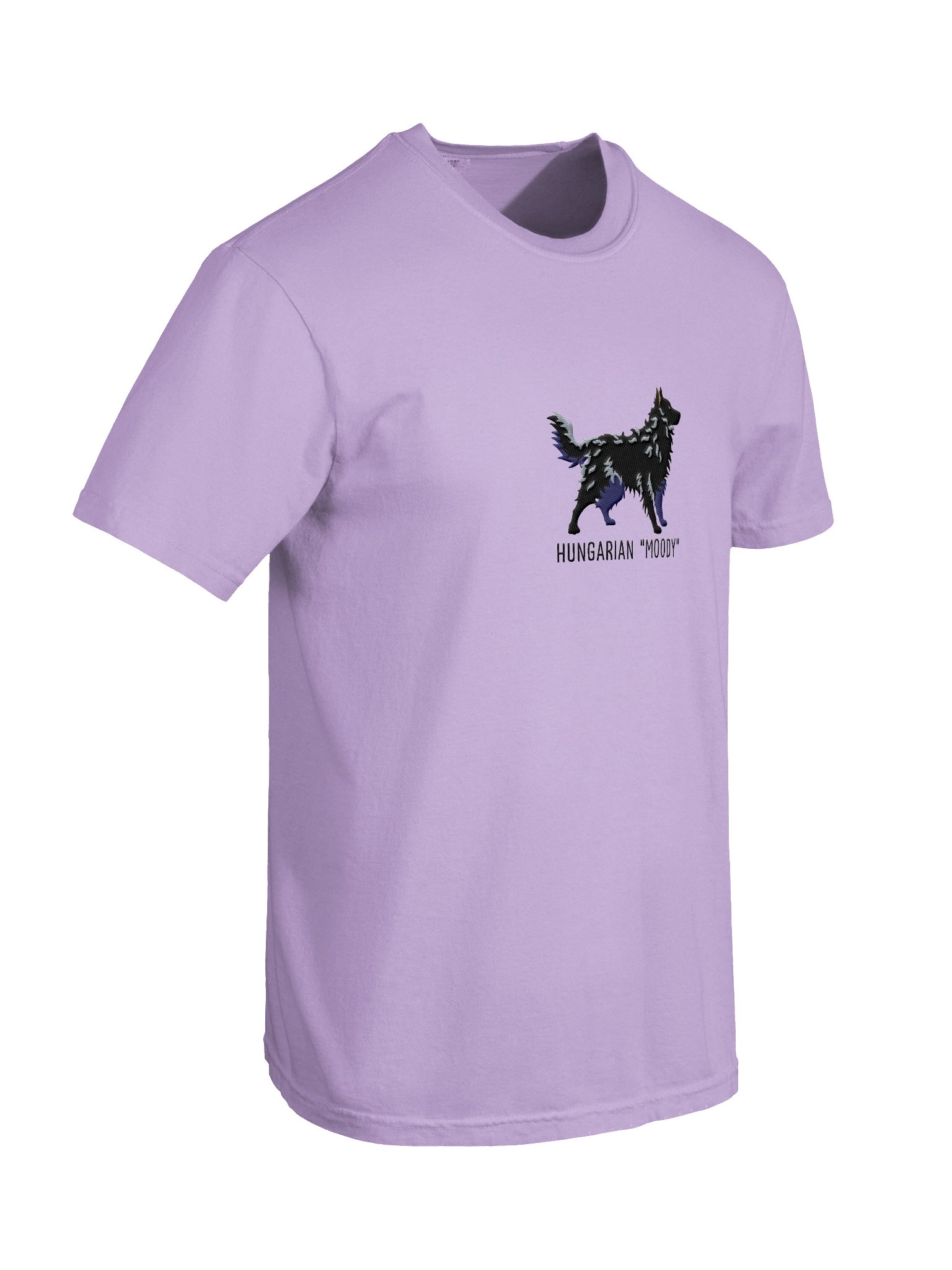 Hungarian Moody T-Shirt(Embroidered) of a Hungarian Mudi(Black) product image (11)