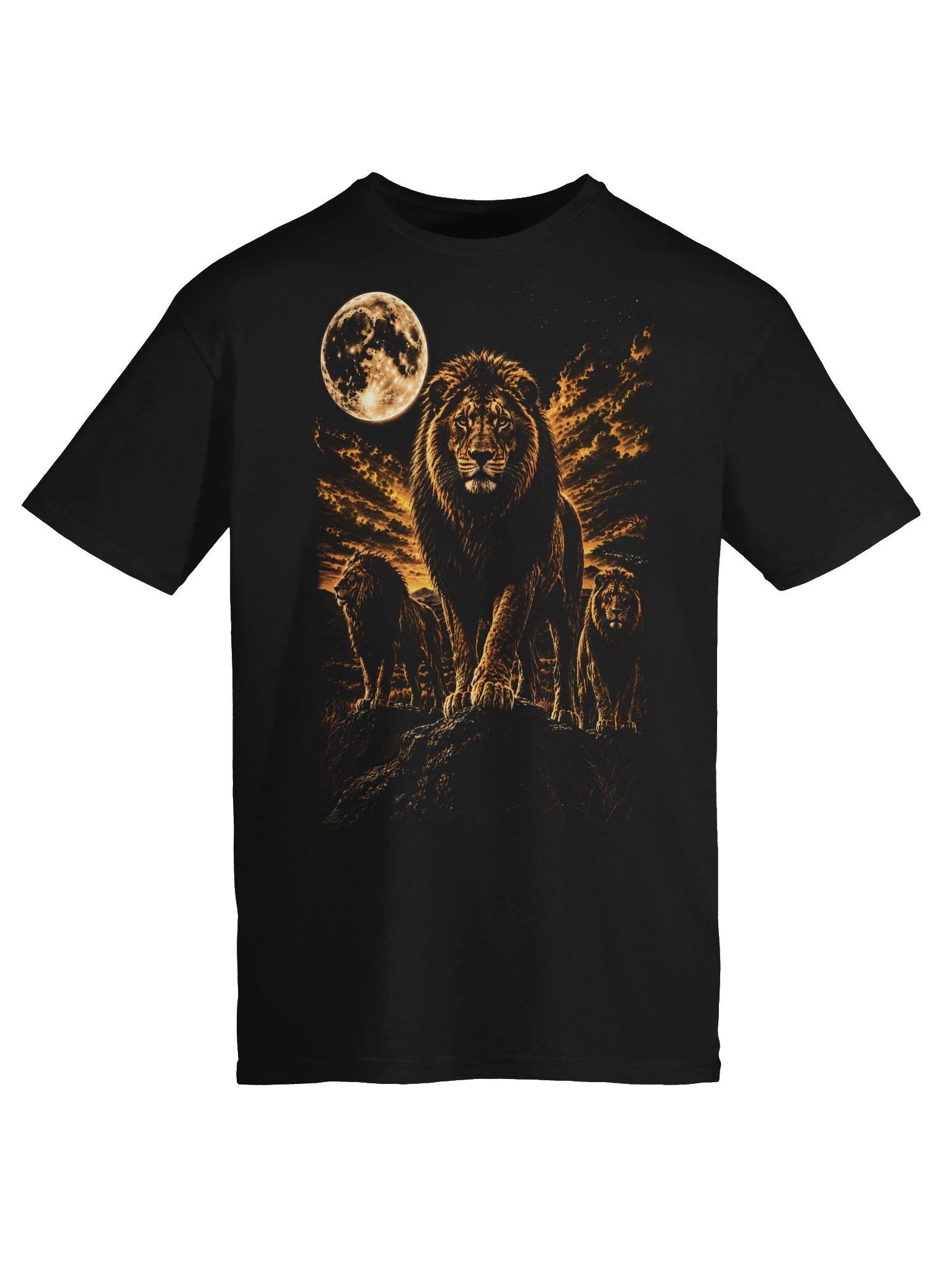 African Lion Howling Moon Tshirt | Legendary Wildlife Shirt product image (4)