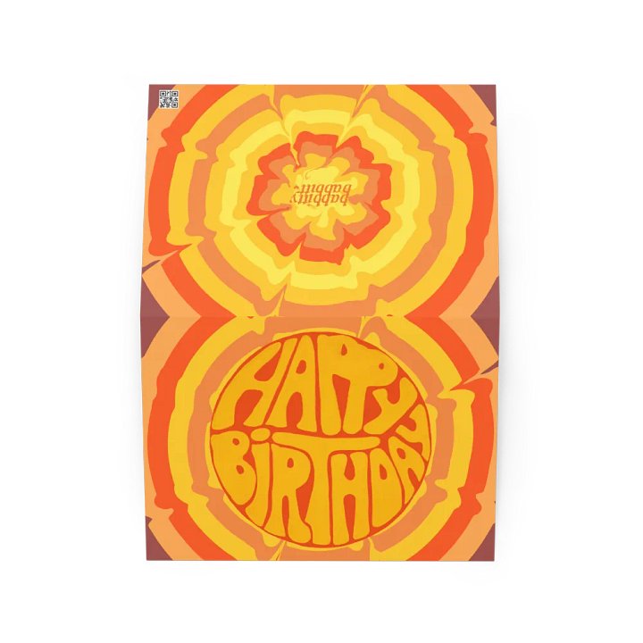 Happy Birthday retro landscape greetings card product image (2)
