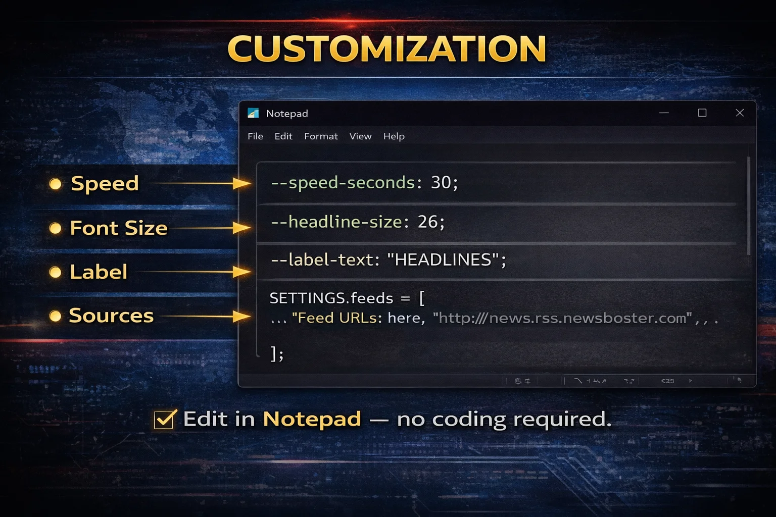 Live News Ticker for OBS (No Subscription) product image (4)