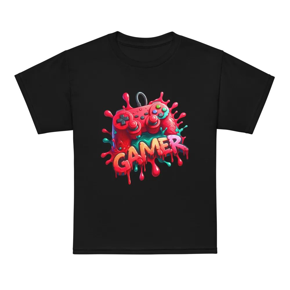 Gamer Red Graffiti Graphic Youth Tee product image (11)