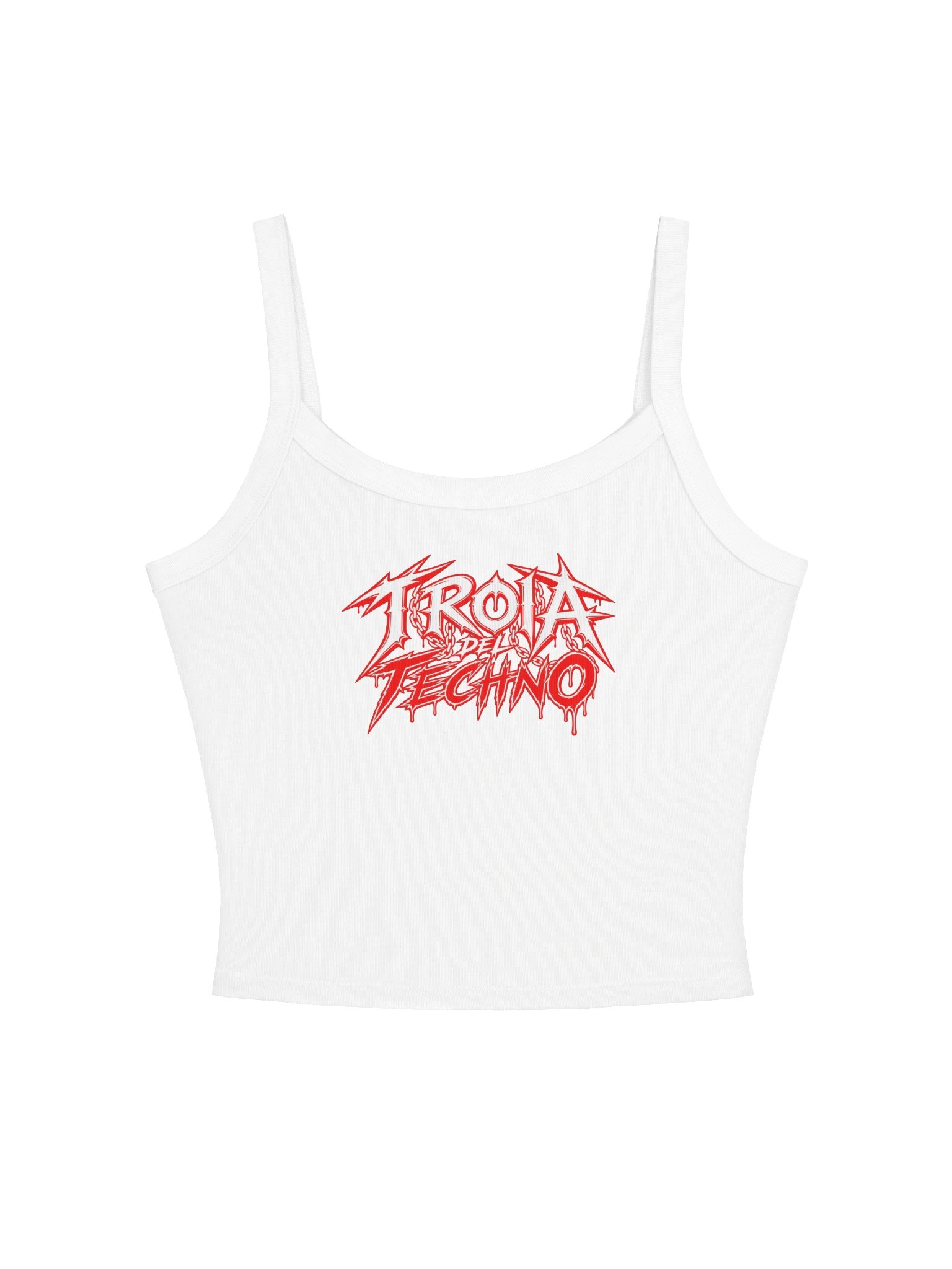 troiadeltechno white logo tank top product image (1)