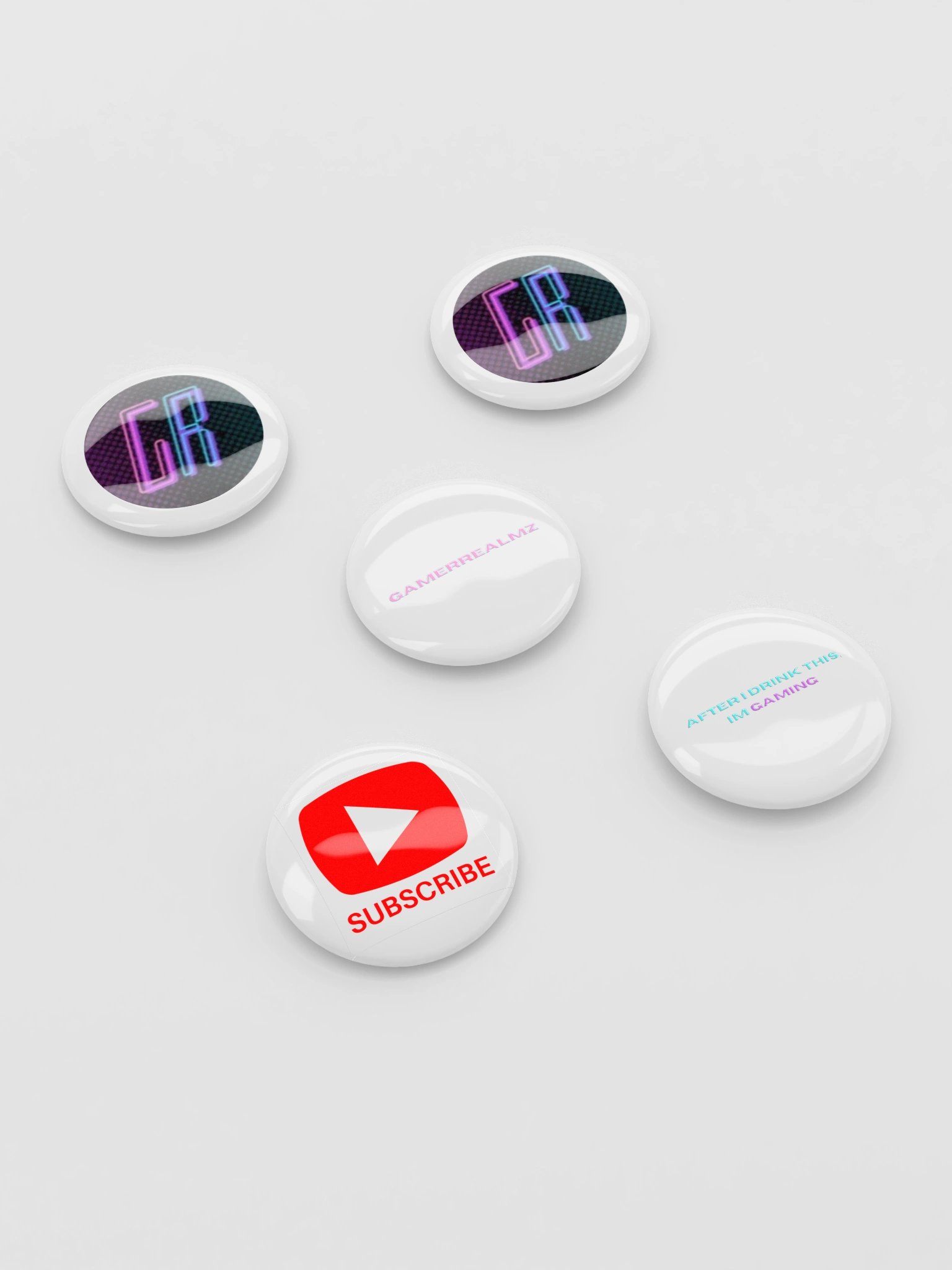 GamerRealmz Pin Buttons (Set of 5) product image (2)