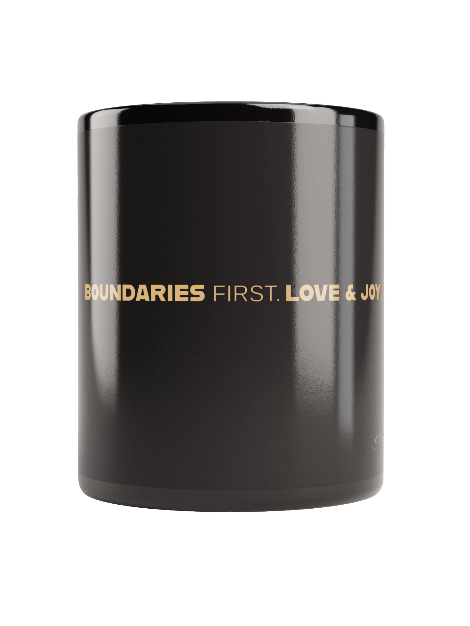 Soully Mine- GOLD PRINT Boundaries First. Love & Joy Always Mug product image (2)