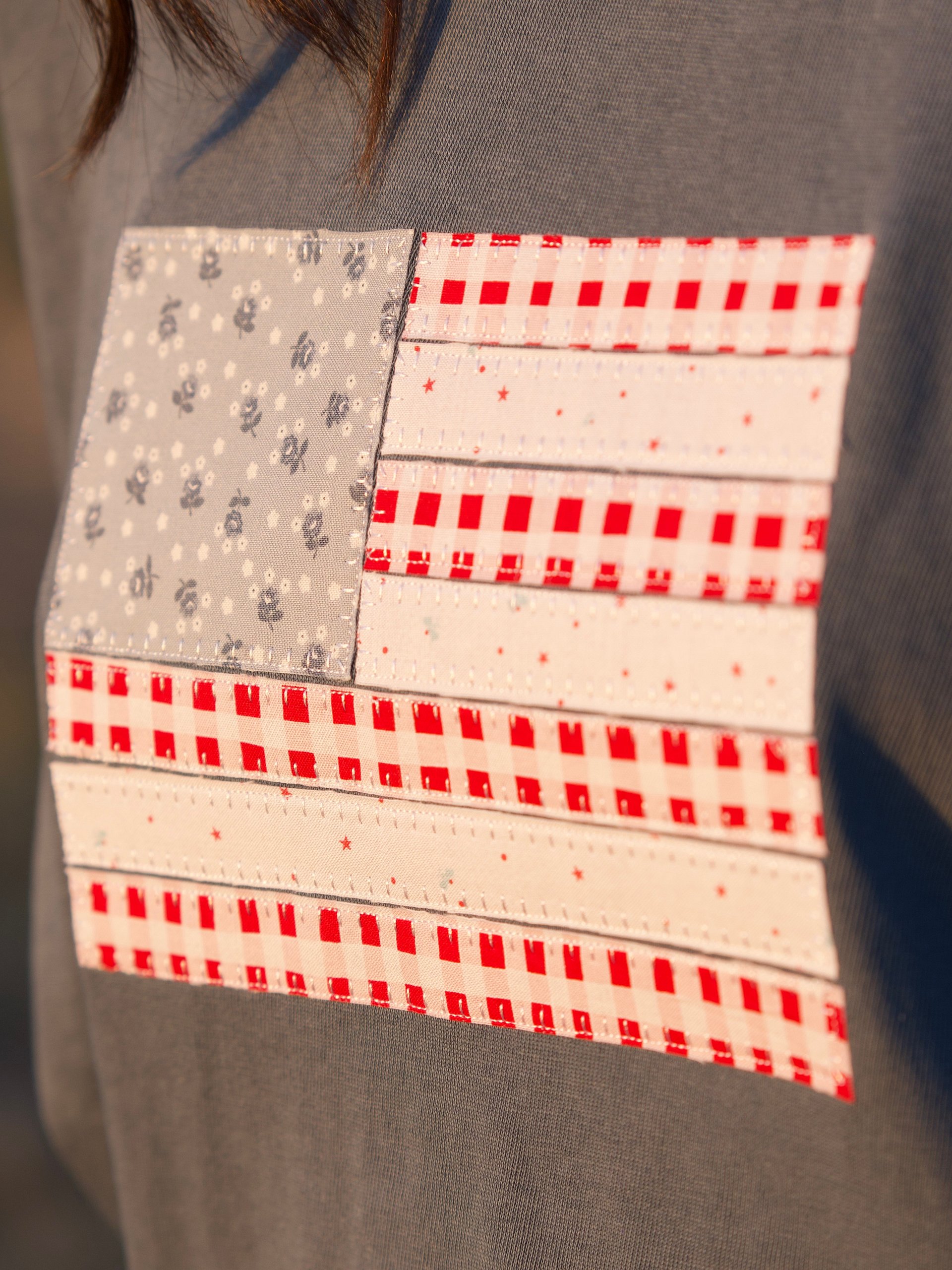 American Flag Fabric Applique Tee product image (3)