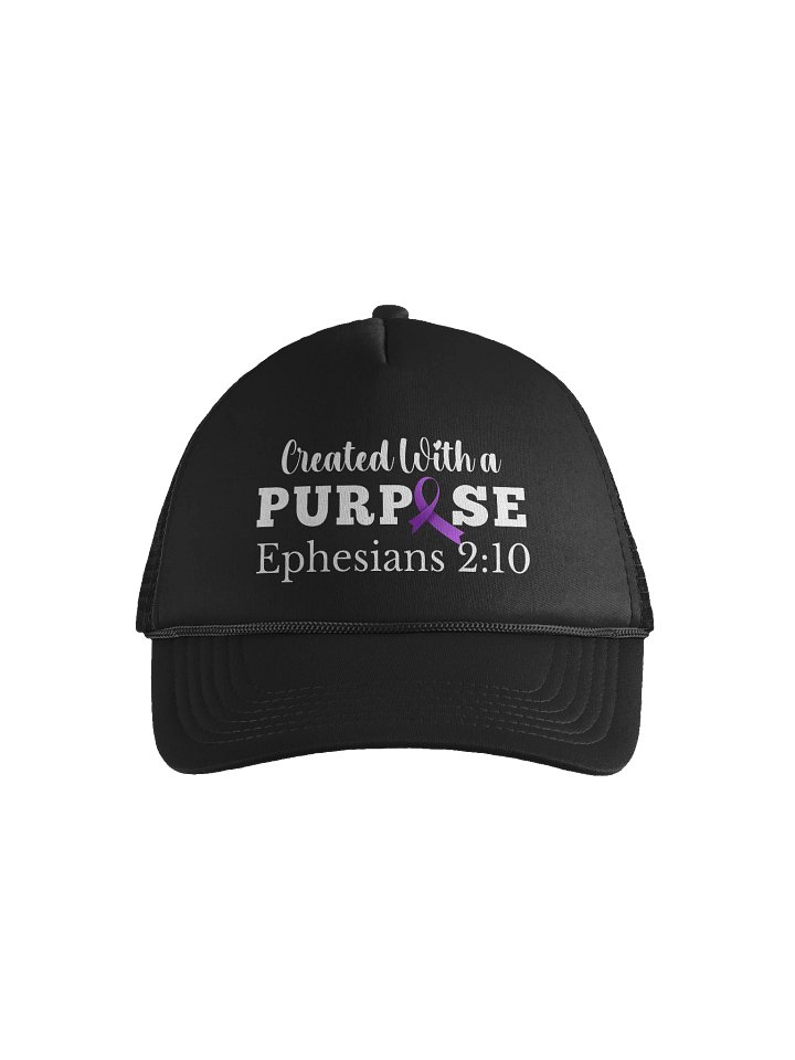 Created With A Purpose : Foam Trucker Hat | Christian Faith | Autism Acceptance | Gift To Mom, Dad, Child With Autism product image (2)